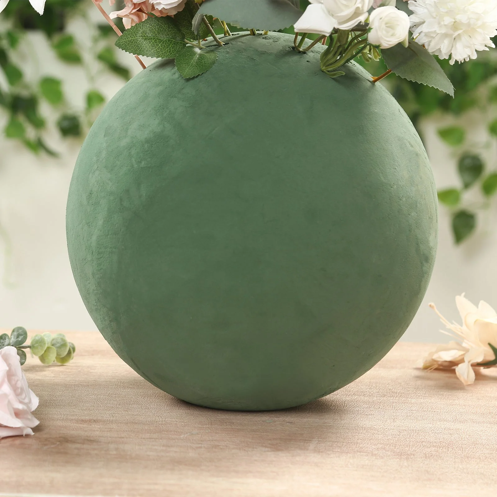 Green DIY Flower Arrangements Craft Foam Ball, Smooth Floral Foam Ball 12" - Image 2