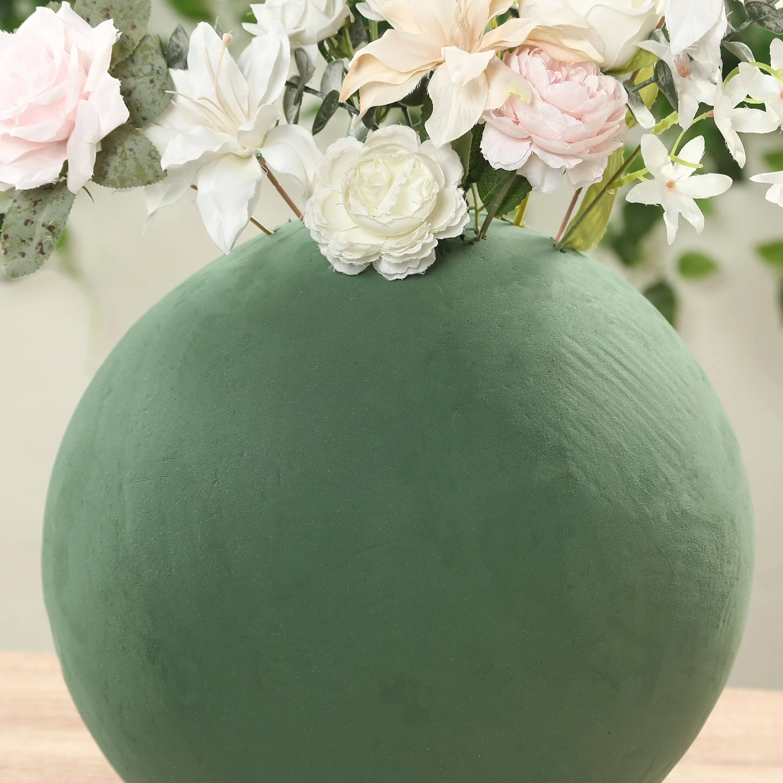 Green DIY Flower Arrangements Craft Foam Ball, Smooth Floral Foam Ball 14" - Image 6