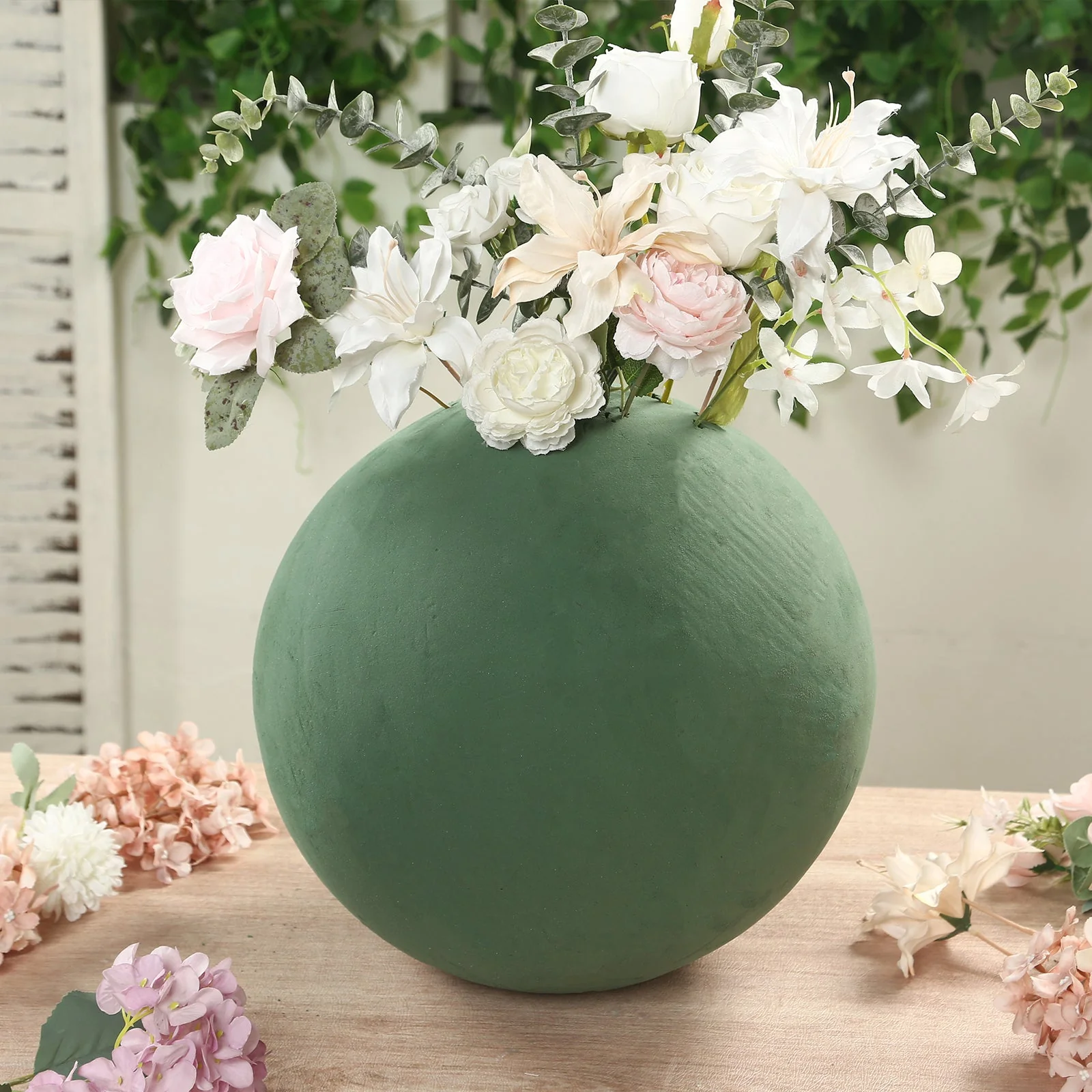 Green DIY Flower Arrangements Craft Foam Ball, Smooth Floral Foam Ball 14" - Image 8
