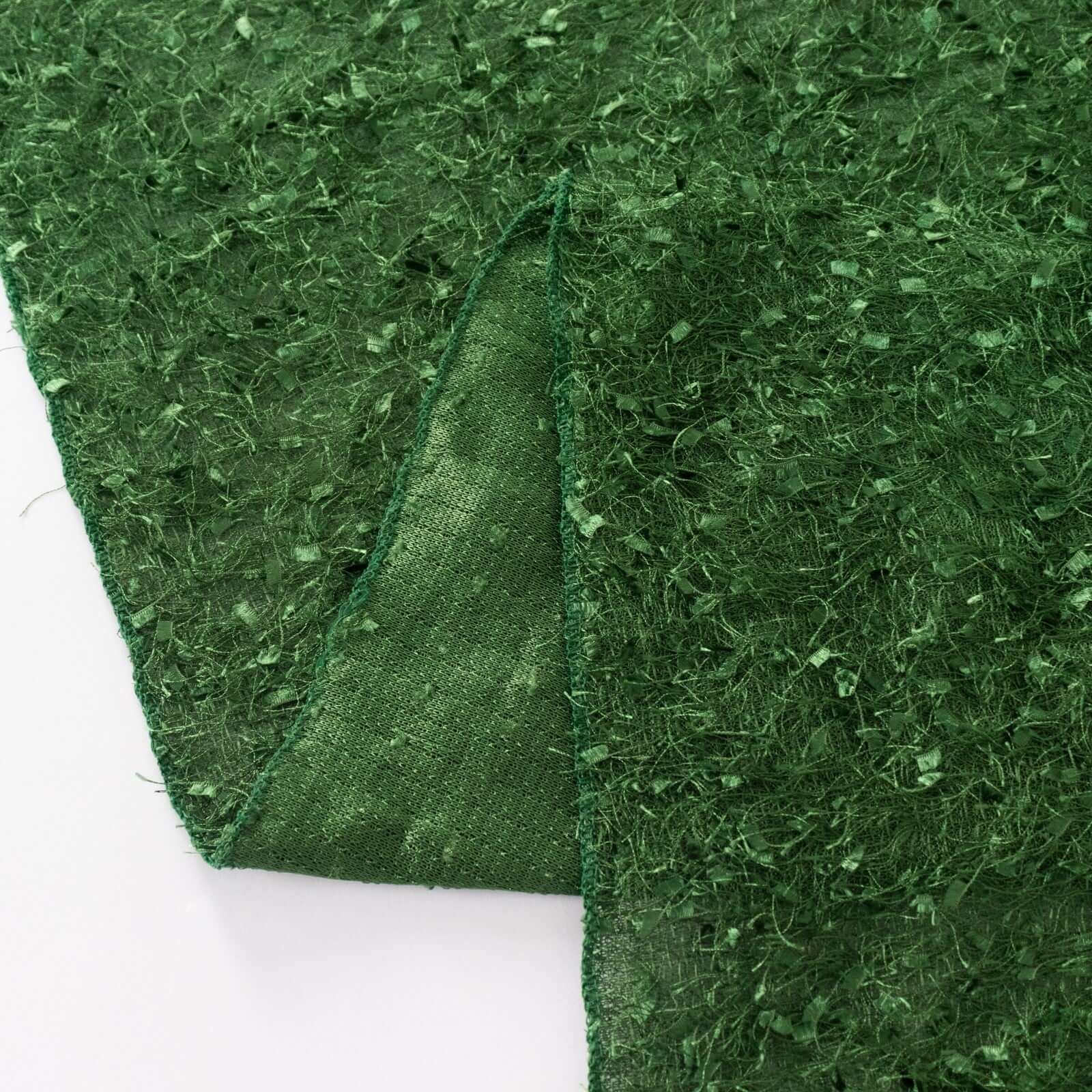 Green Fringe Shag Polyester Backdrop Drape Curtain, Minky Fabric Event Divider Panel - 8ftx8ft - Image 7