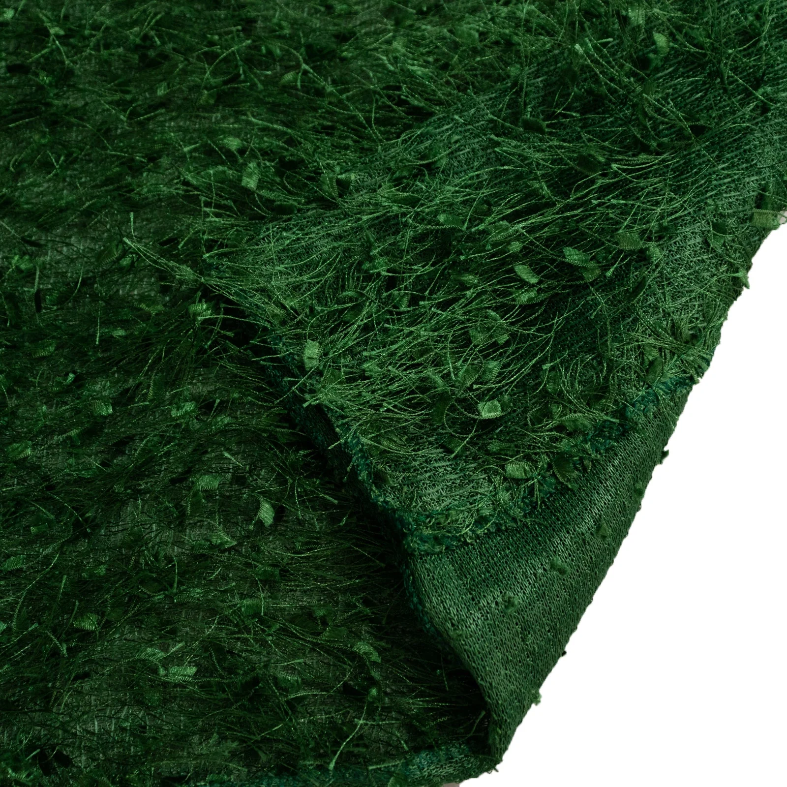 Green Fringe Shag Polyester Backdrop Drape Curtain, Minky Fabric Event Divider Panel - 5ftx10ft - Image 3