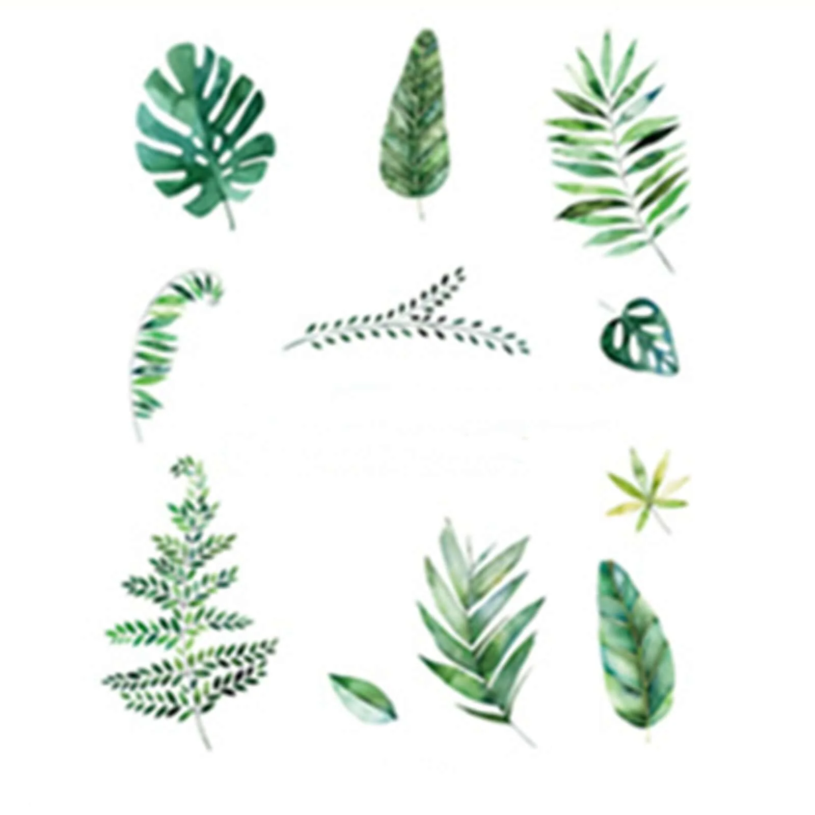 Green Tropical Assorted Leaves Wall Decals, Plant Peel Removable Stickers - Image 7