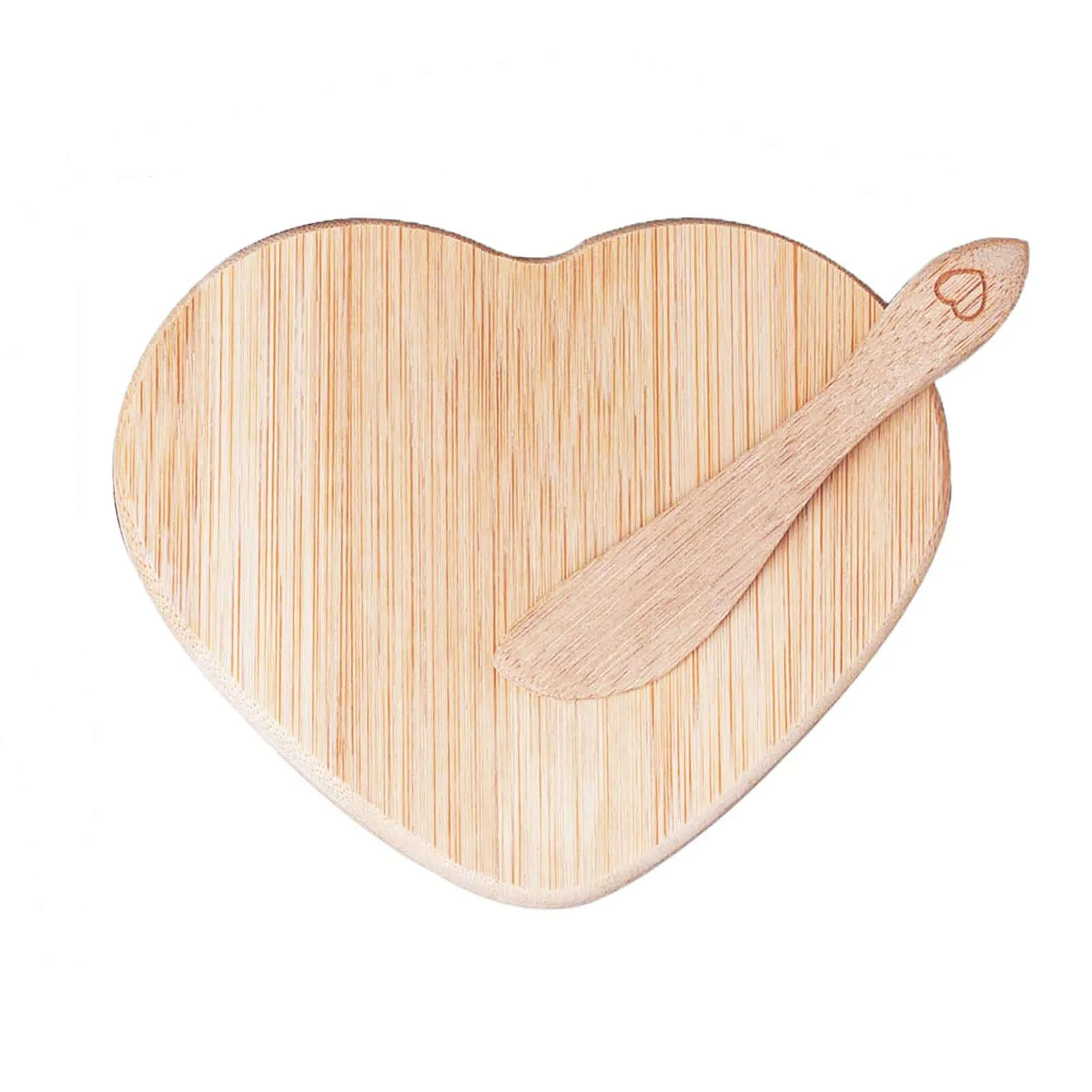 Heart Shaped Bamboo Brie Cheese Board and Knife Set Party Favor with Clear Gift Box, Ribbon & Thank You Tag - Image 7