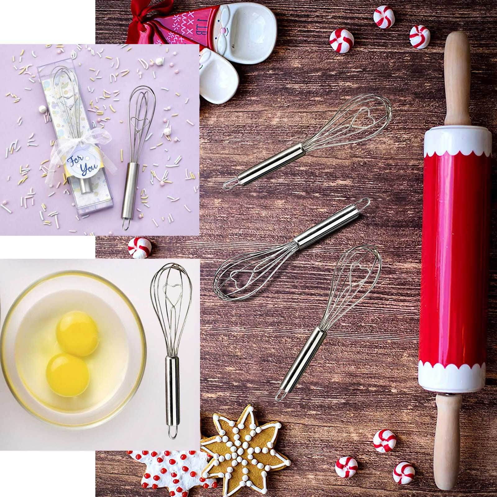 Heart Shaped Stainless Steel Whisk Party Favor With Free Gift Box, Ribbon & Thank You Tag - Image 5