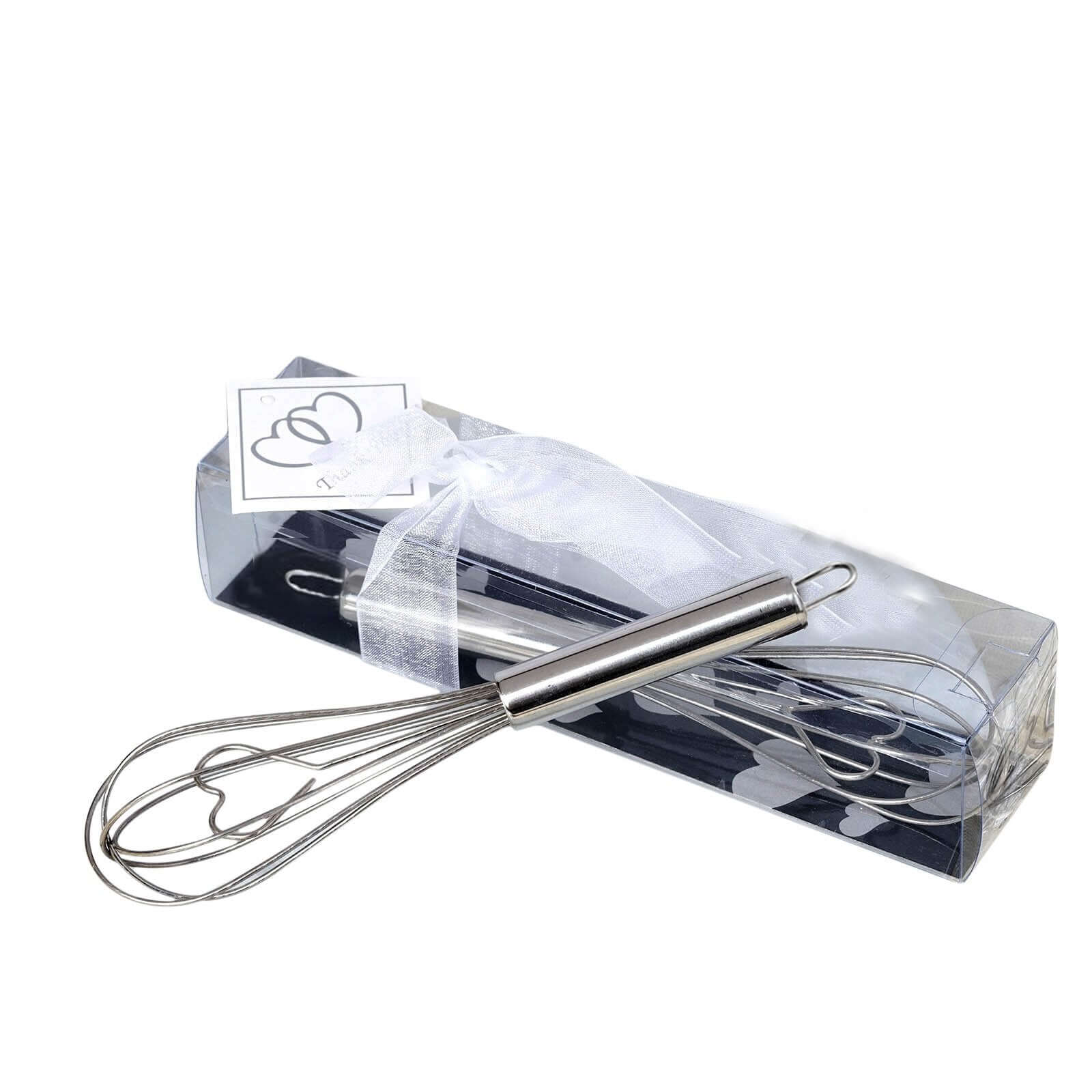 Heart Shaped Stainless Steel Whisk Party Favor With Free Gift Box, Ribbon & Thank You Tag - Image 7