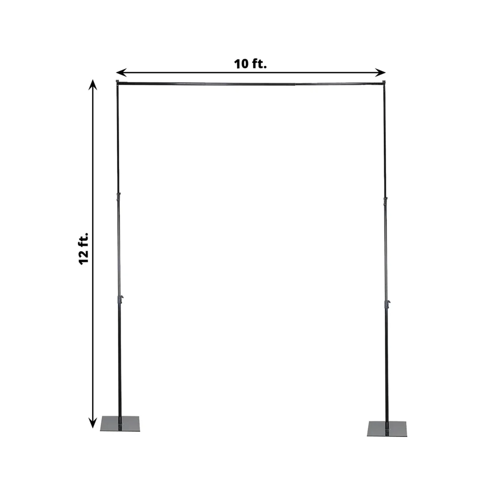 Heavy Duty Metal Backdrop Stand 10ftx12ft Black with Reinforced Crossbar – Pipe and Drape Frame - Image 3