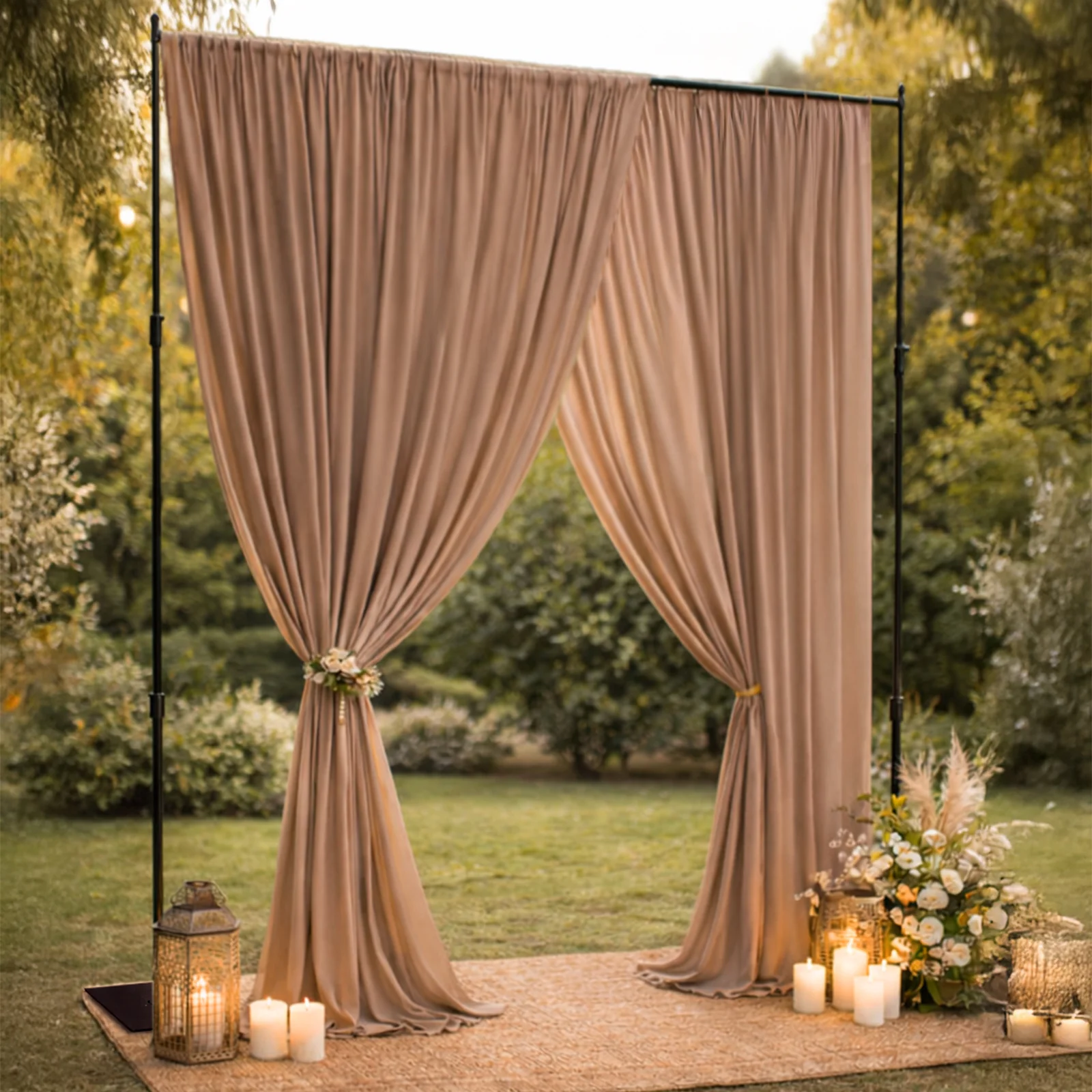 Heavy Duty Metal Backdrop Stand 10ftx12ft Black with Reinforced Crossbar – Pipe and Drape Frame - Image 7