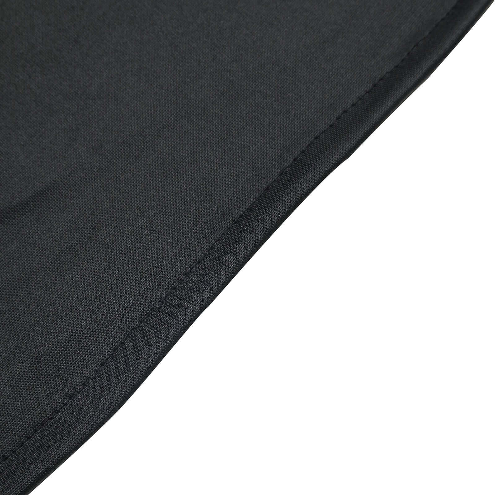 Heavy Duty Spandex Fitted Round Cocktail Table Cover 30" Black Ruched Pleated - Durable Stretch Tablecloth - Image 8