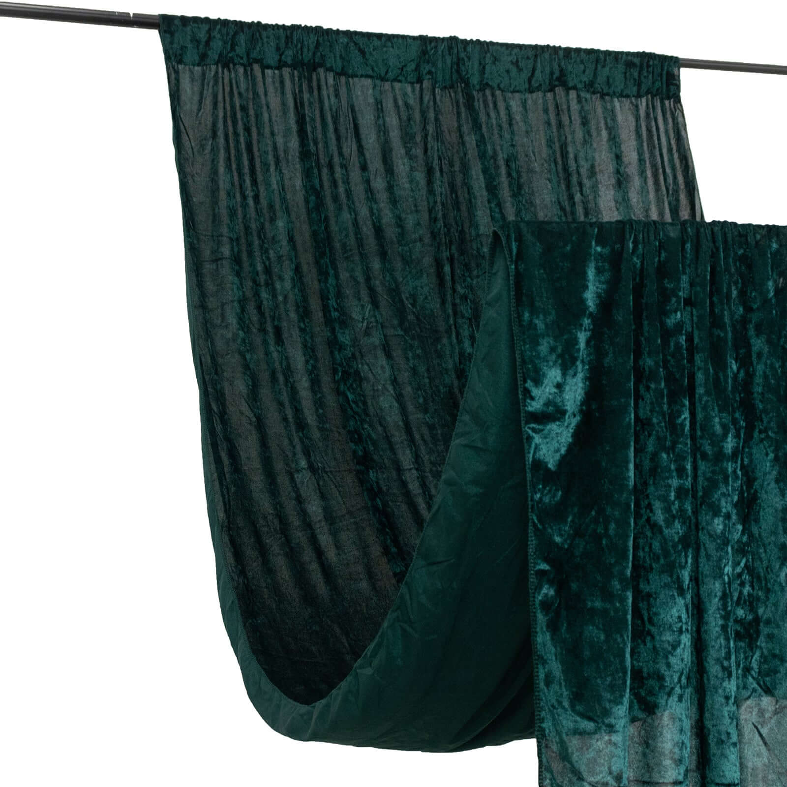 Crushed Velvet Backdrop Curtain – Hunter Emerald Green 5ft x 12ft Event Drape with Rod Pocket, Privacy Panel for Photo Booths & Events - Image 3