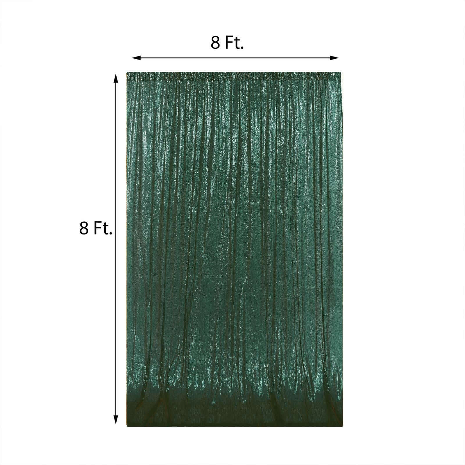 Hunter Emerald Green Sequin Backdrop Drape Curtain, Photo Booth Event Divider Panel - 8ftx8ft - Image 3