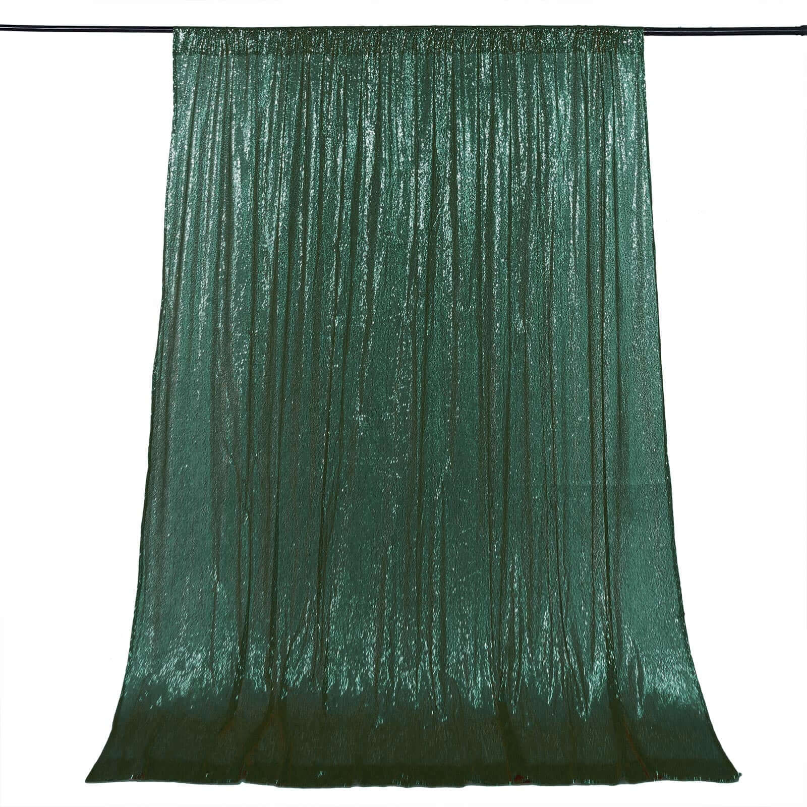 Hunter Emerald Green Sequin Backdrop Drape Curtain, Photo Booth Event Divider Panel - 8ftx8ft - Image 6