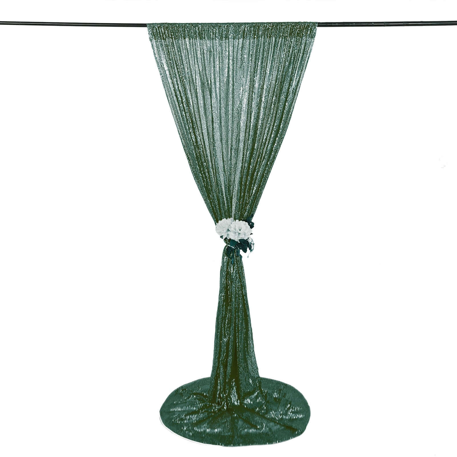 Hunter Emerald Green Sequin Backdrop Drape Curtain, Photo Booth Event Divider Panel - 8ftx8ft - Image 8