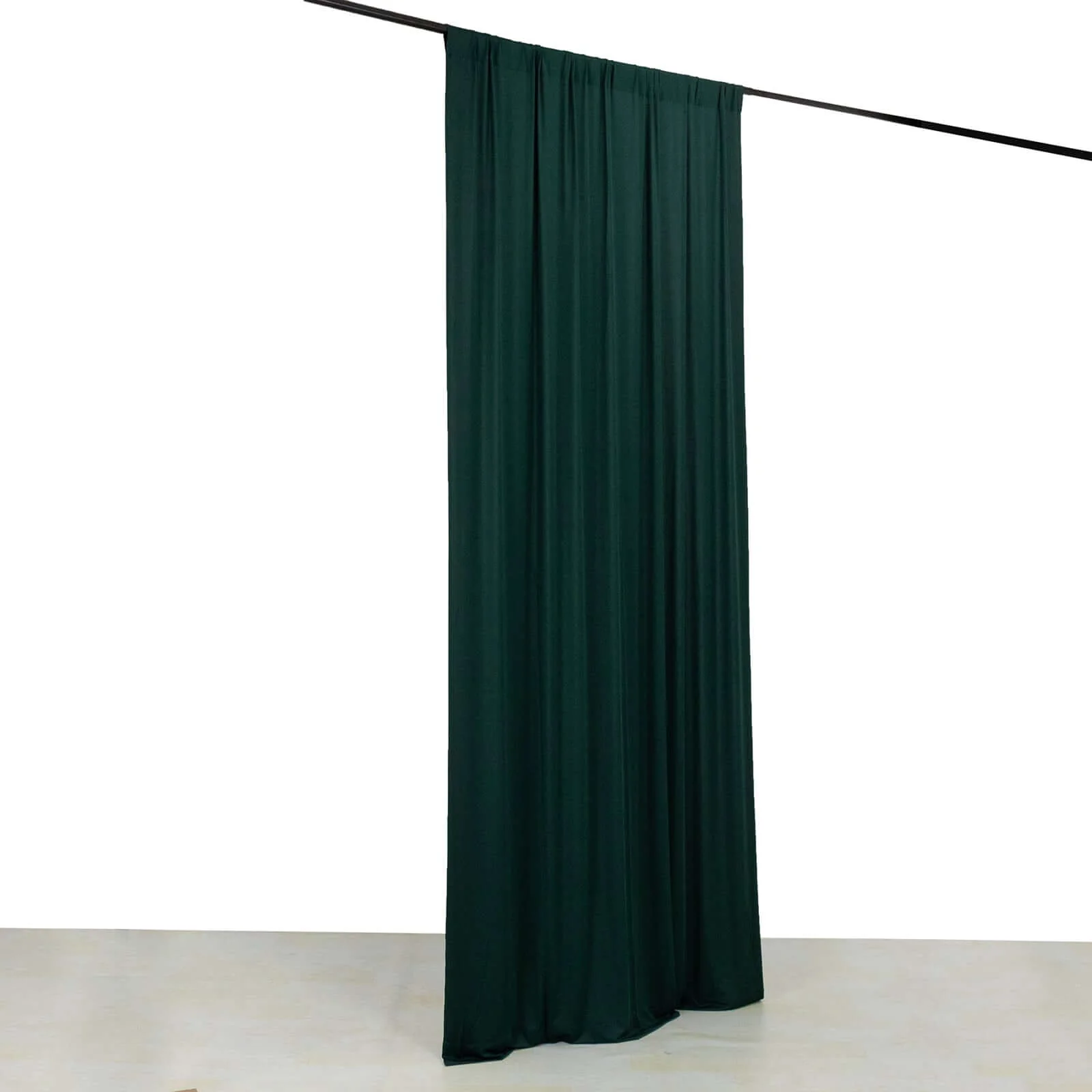 Hunter Emerald Green 4-Way Stretch Spandex Backdrop Drape Curtain, Wrinkle Free Event Divider Panel with Rod Pockets - 5ftx10ft - Image 3
