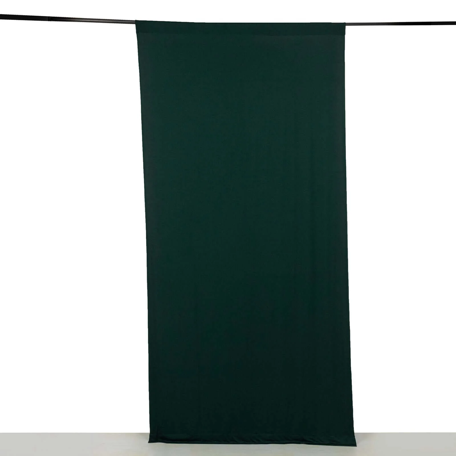 Hunter Emerald Green 4-Way Stretch Spandex Backdrop Drape Curtain, Wrinkle Free Event Divider Panel with Rod Pockets - 5ftx10ft - Image 6