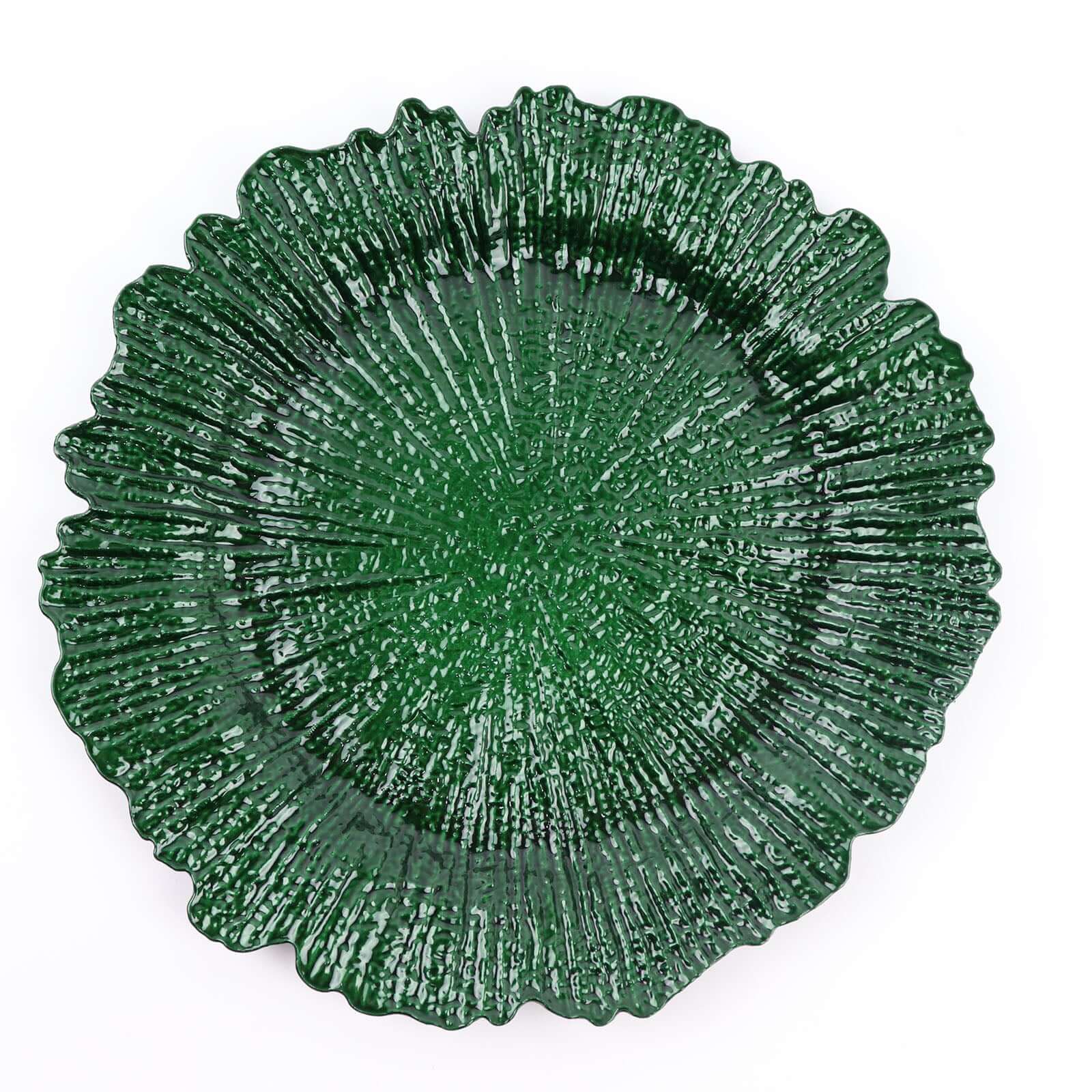 6-Pack Acrylic Plastic Charger Plates 13" Round Hunter Emerald Green Reef Design - Decorative Dinner Charger Tableware - Image 6