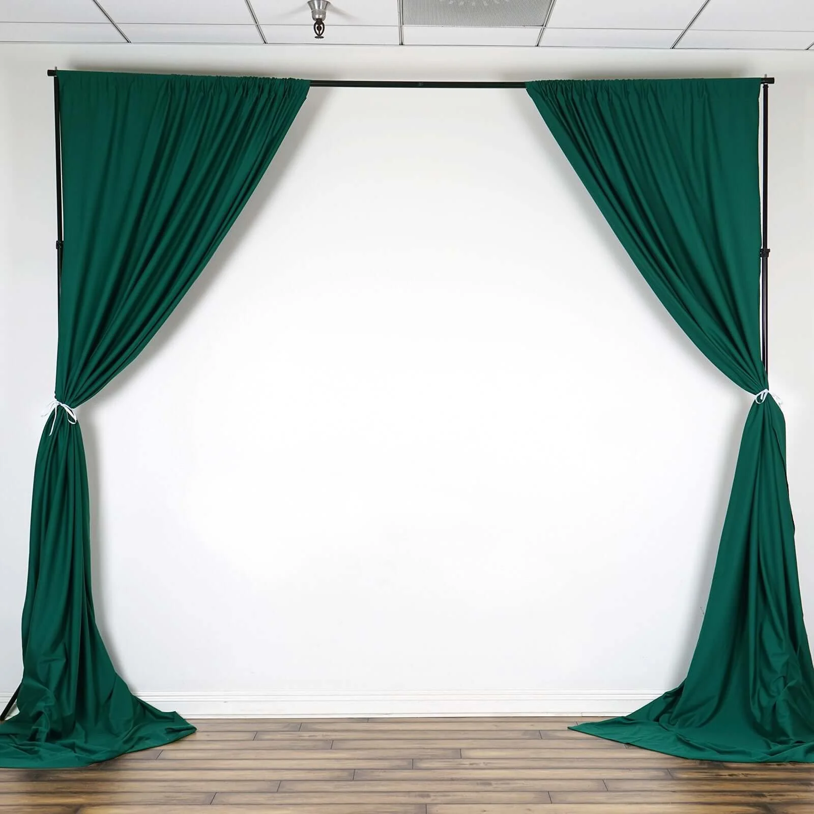 2 Pack 5ftx10ft Hunter Emerald Green Scuba Polyester Backdrop Drape Curtains, Durable Flame Resistant Event Divider Panels Wrinkle Free With Rod Pockets - Image 6