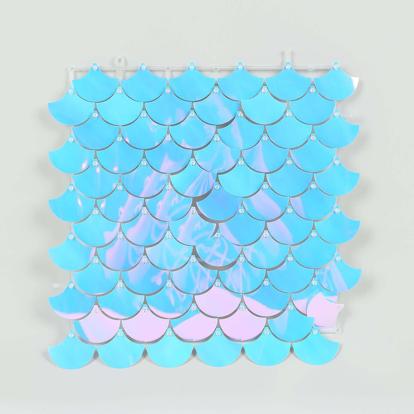 Iridescent Blue Mermaid Scales Sequin Shimmer Wall Photo Backdrop Panels, Shiny Party Wall Art Décor 24 Panels - 24sq.ft - Image 7