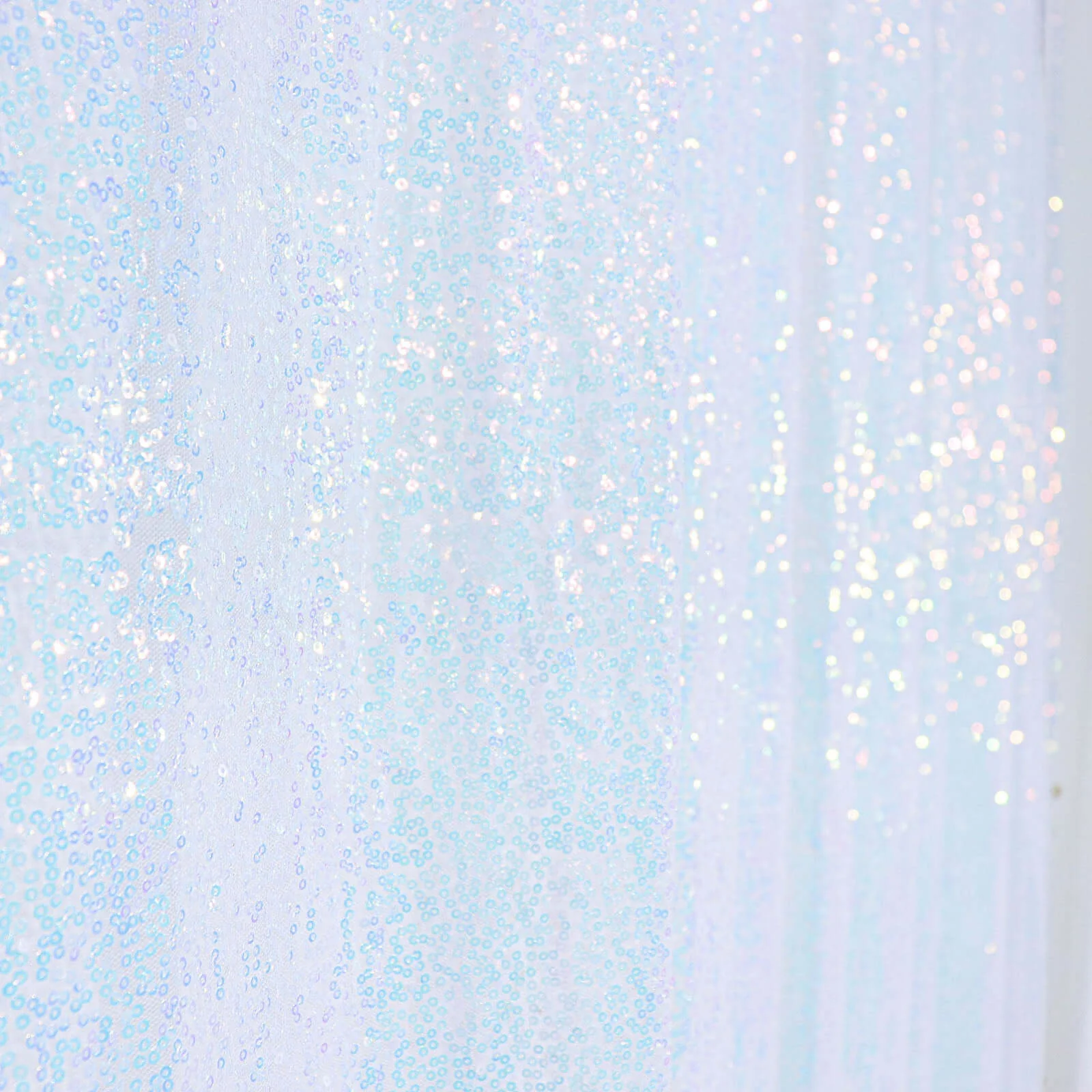 Iridescent Blue Sequin Backdrop Drape Curtain, Photo Booth Event Divider Panel - 8ftx8ft - Image 2