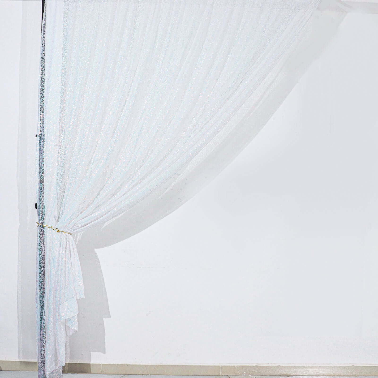 Iridescent Blue Sequin Backdrop Drape Curtain, Photo Booth Event Divider Panel - 8ftx8ft - Image 8