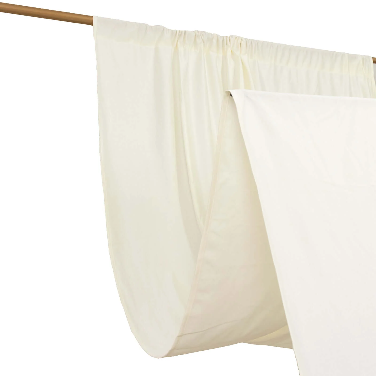Ivory Scuba Polyester Backdrop Drape Curtain, Durable Flame Resistant Event Divider Panel Wrinkle Free With Rod Pockets - 5ftx14ft - Image 7