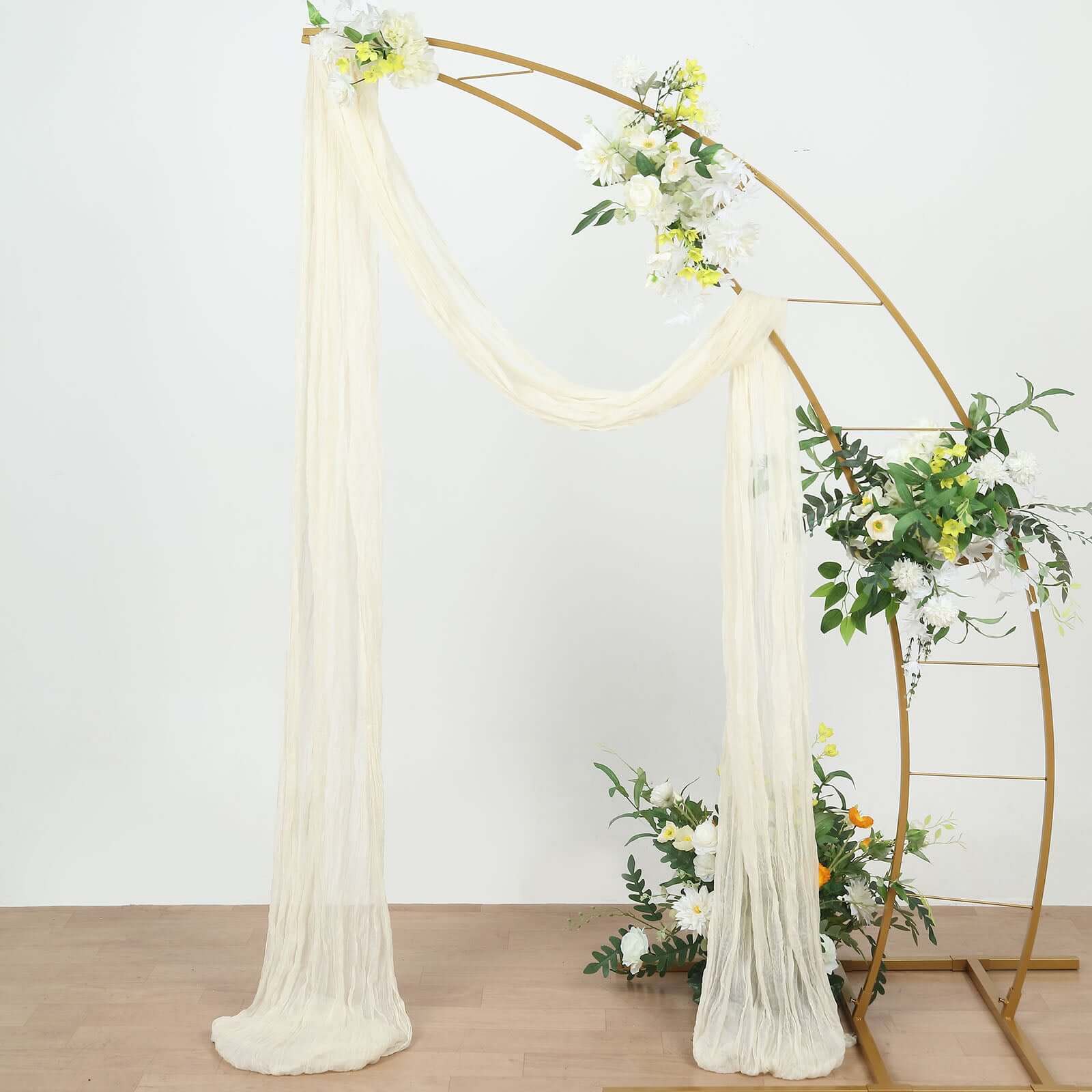Ivory Gauze Cheesecloth Draping Fabric Wedding Arch Decorations, Window Scarf Valance Drapes, Boho Arbor Long Curtain Panel 20ft - Image 5