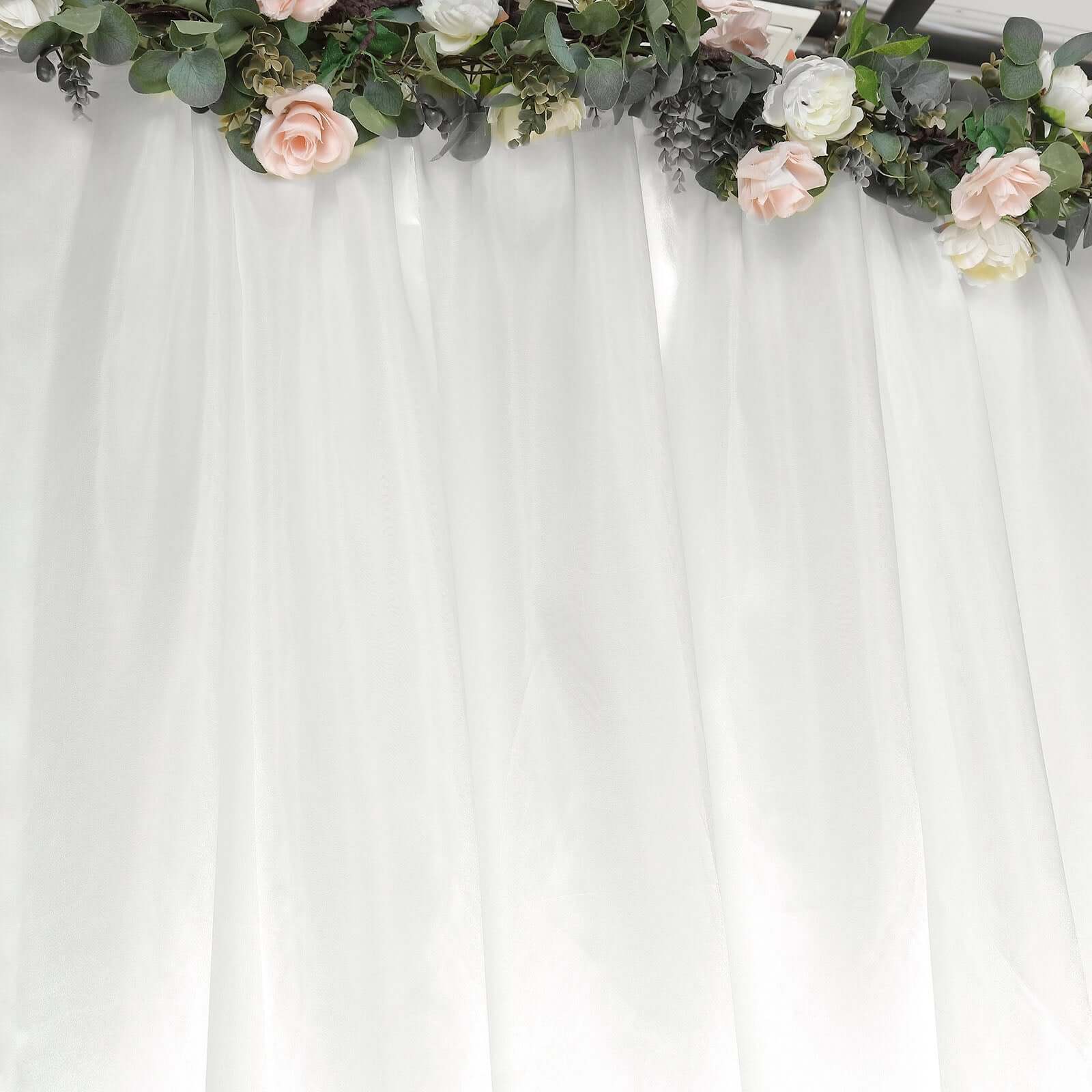 Ivory Satin Backdrop Drape Curtain, Photo Booth Event Divider Panel - 8ftx10ft - Image 2