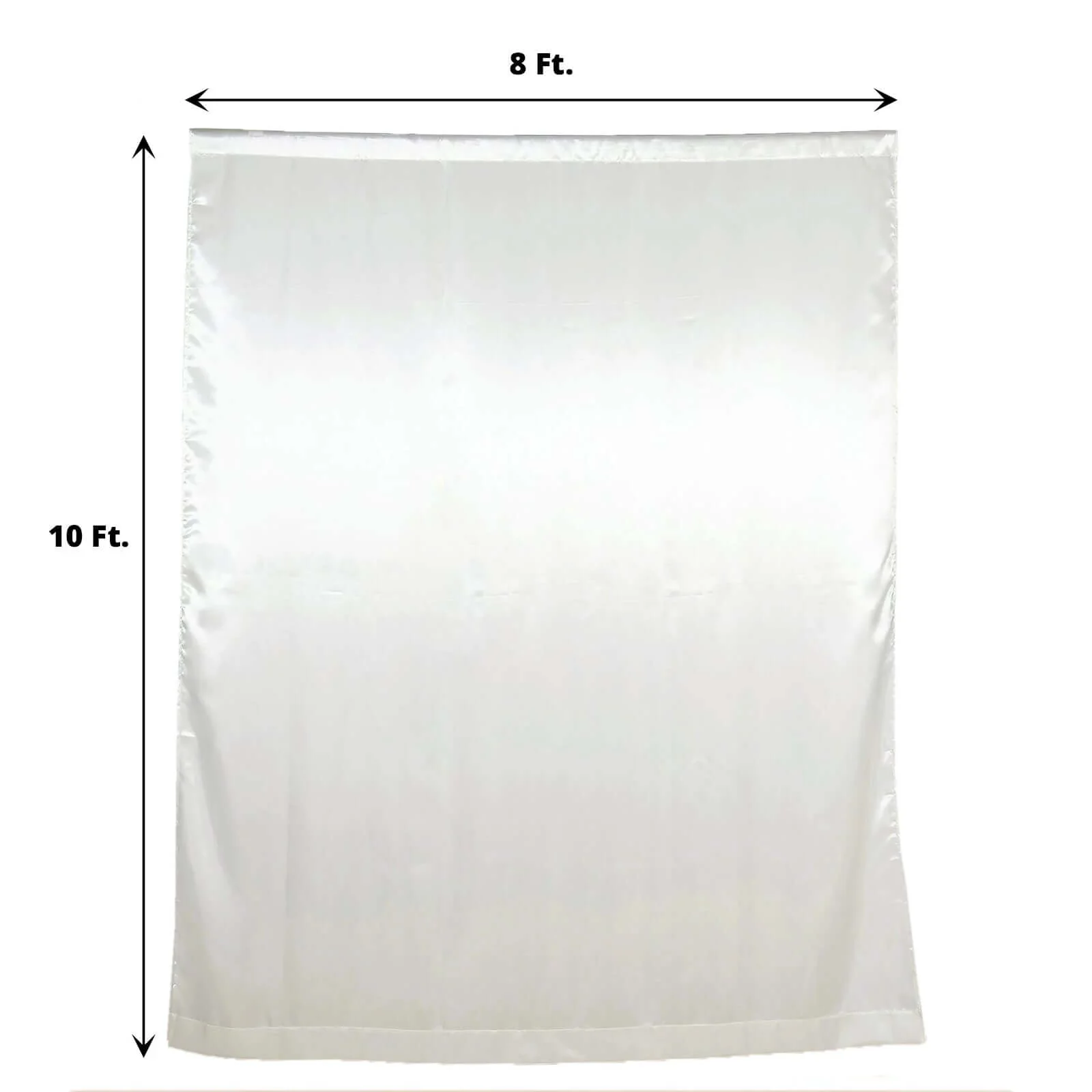 Ivory Satin Backdrop Drape Curtain, Photo Booth Event Divider Panel - 8ftx10ft - Image 3