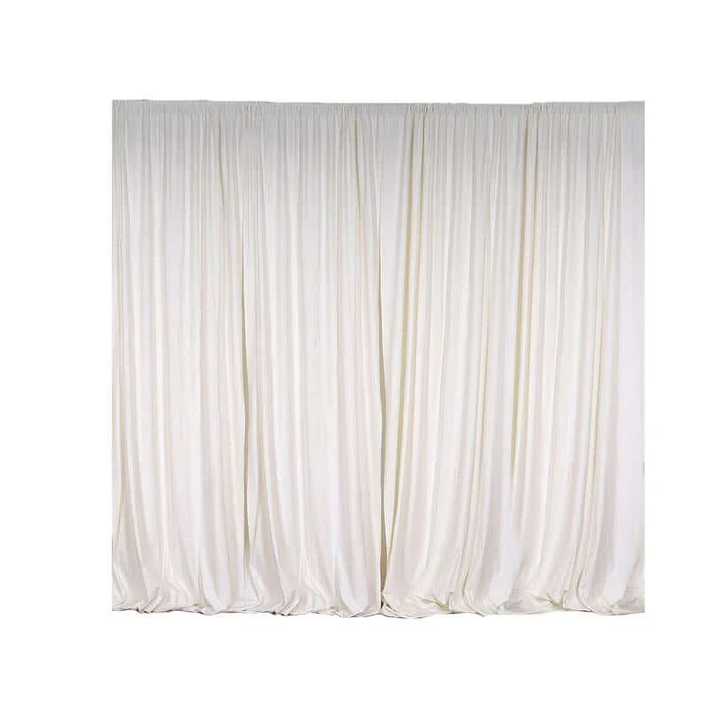 2 Pack 5ftx10ft Ivory Scuba Polyester Backdrop Drape Curtains, Durable Flame Resistant Event Divider Panels Wrinkle Free With Rod Pockets - Image 2