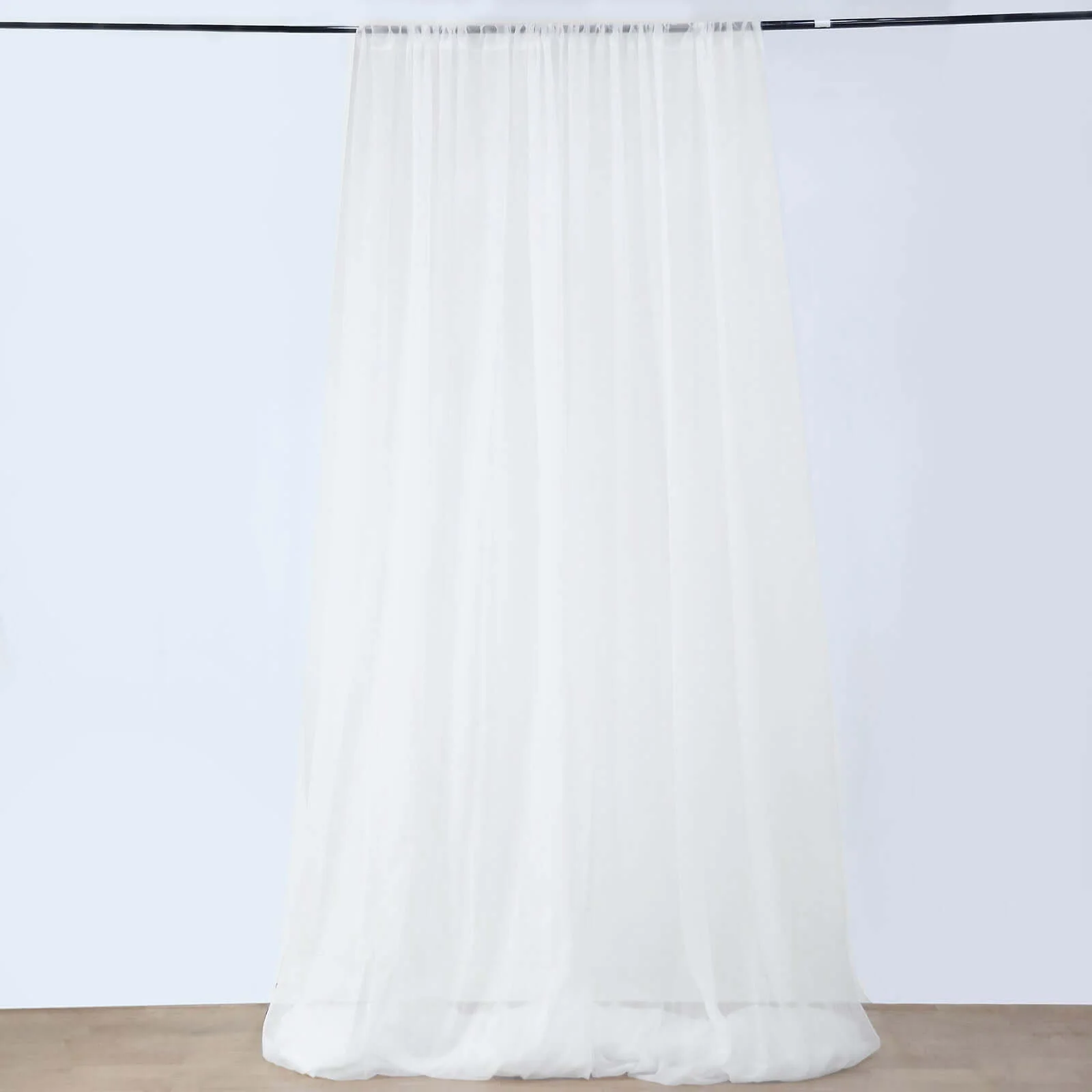 Ivory Sheer Ceiling/Curtain Draping Panels Durable Flame Resistant Fabric 10ftx40ft - Image 8