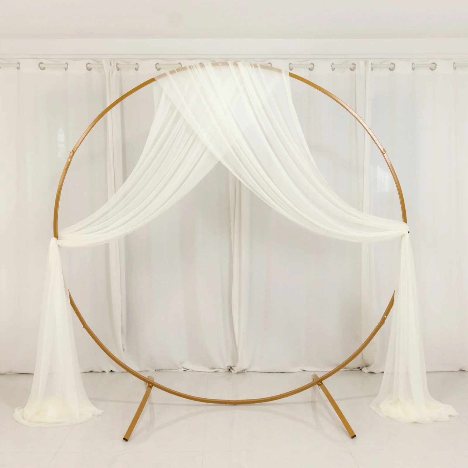 Sheer Wedding Arch Drape – 5ftx32ft Ivory Sheer Curtain Backdrop, Ceiling Drapery Panel - Image 2