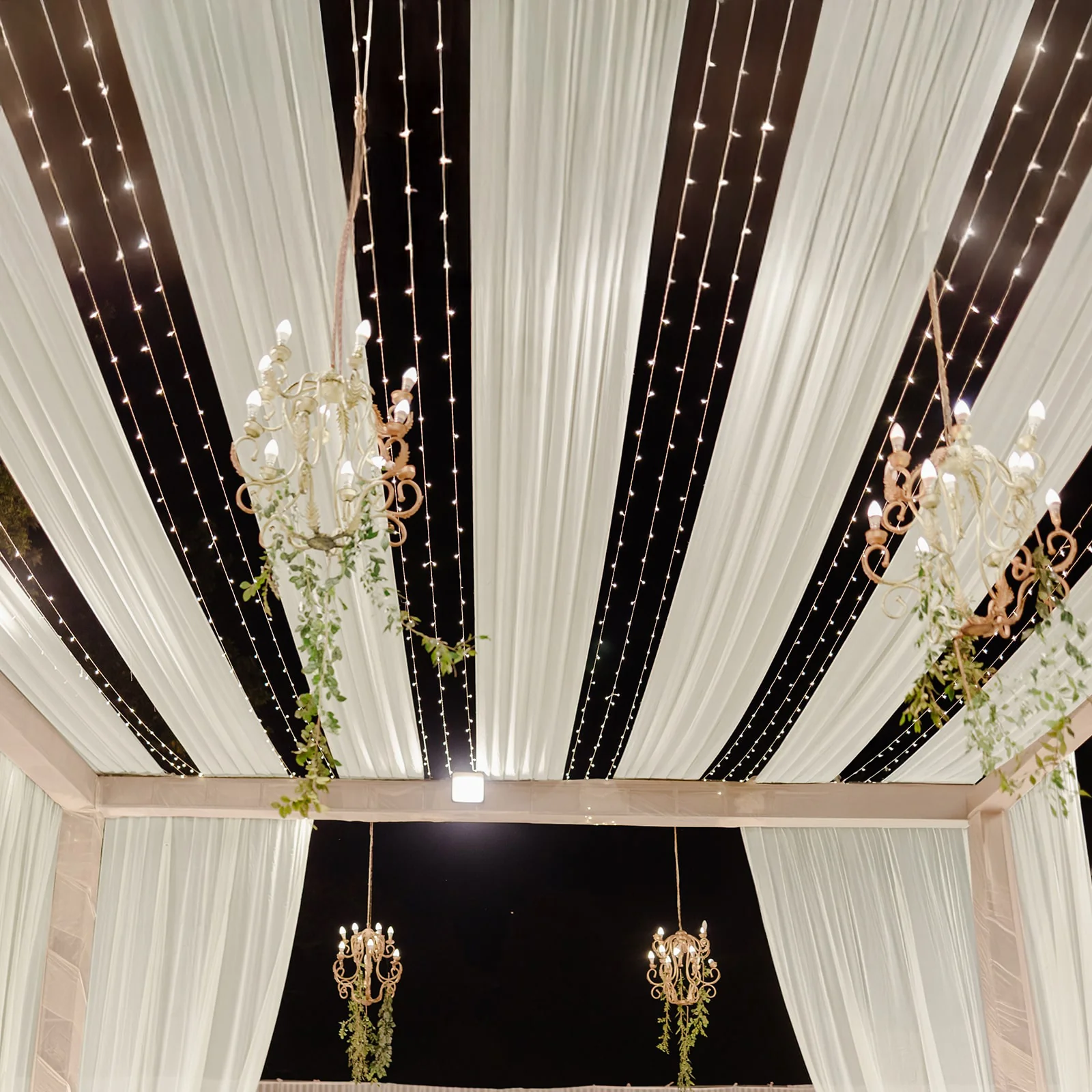 Sheer Wedding Arch Drape – 5ftx32ft Ivory Sheer Curtain Backdrop, Ceiling Drapery Panel - Image 3