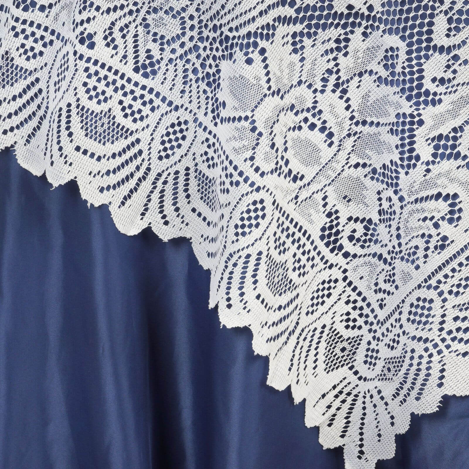 Lace Square Table Overlay 54"x54" White with Victorian Design - Perfect for Weddings and Vintage Themes - Image 2