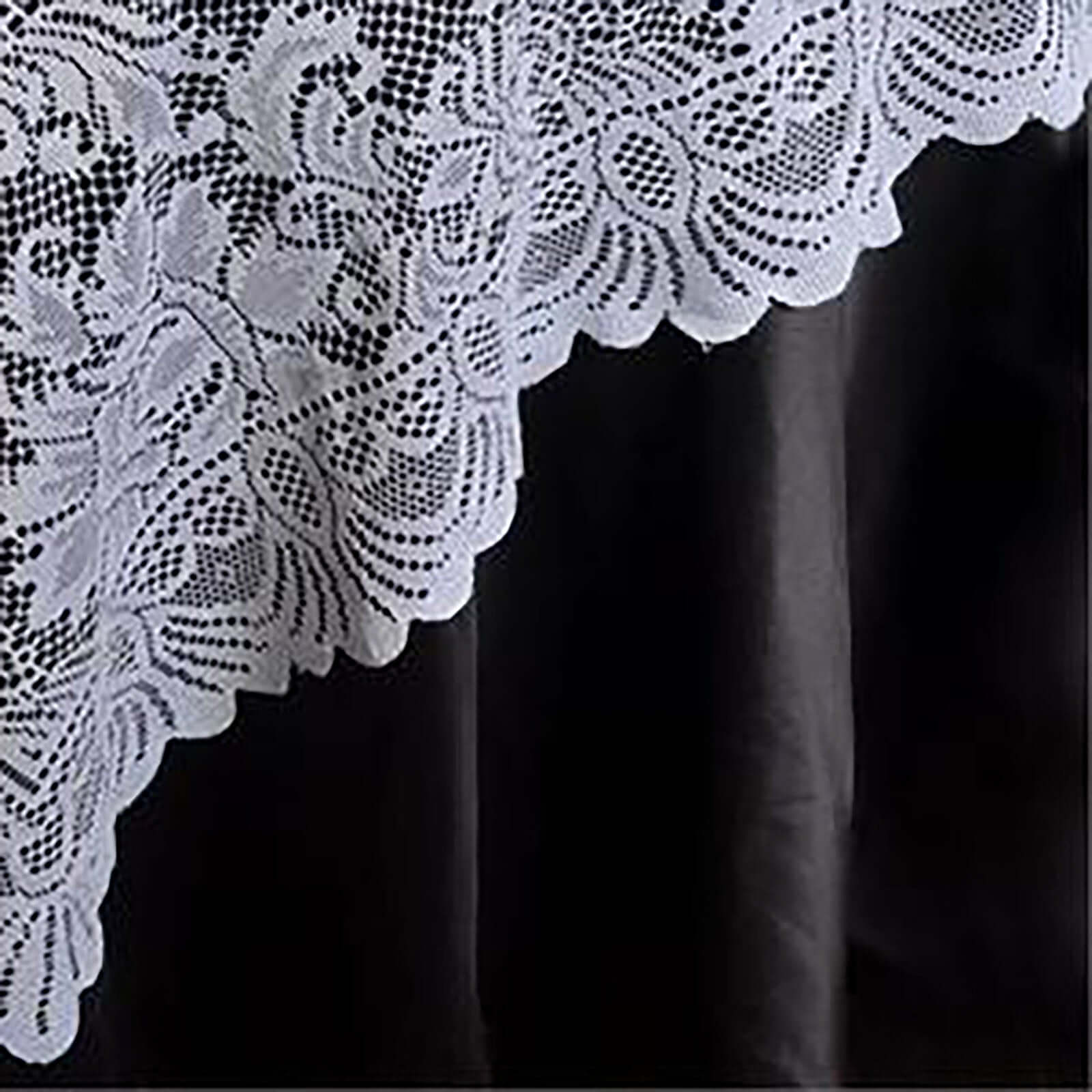 Lace Square Table Overlay 72"x72" White - Victorian Design Perfect for Vintage-Themed Occasions - Image 3