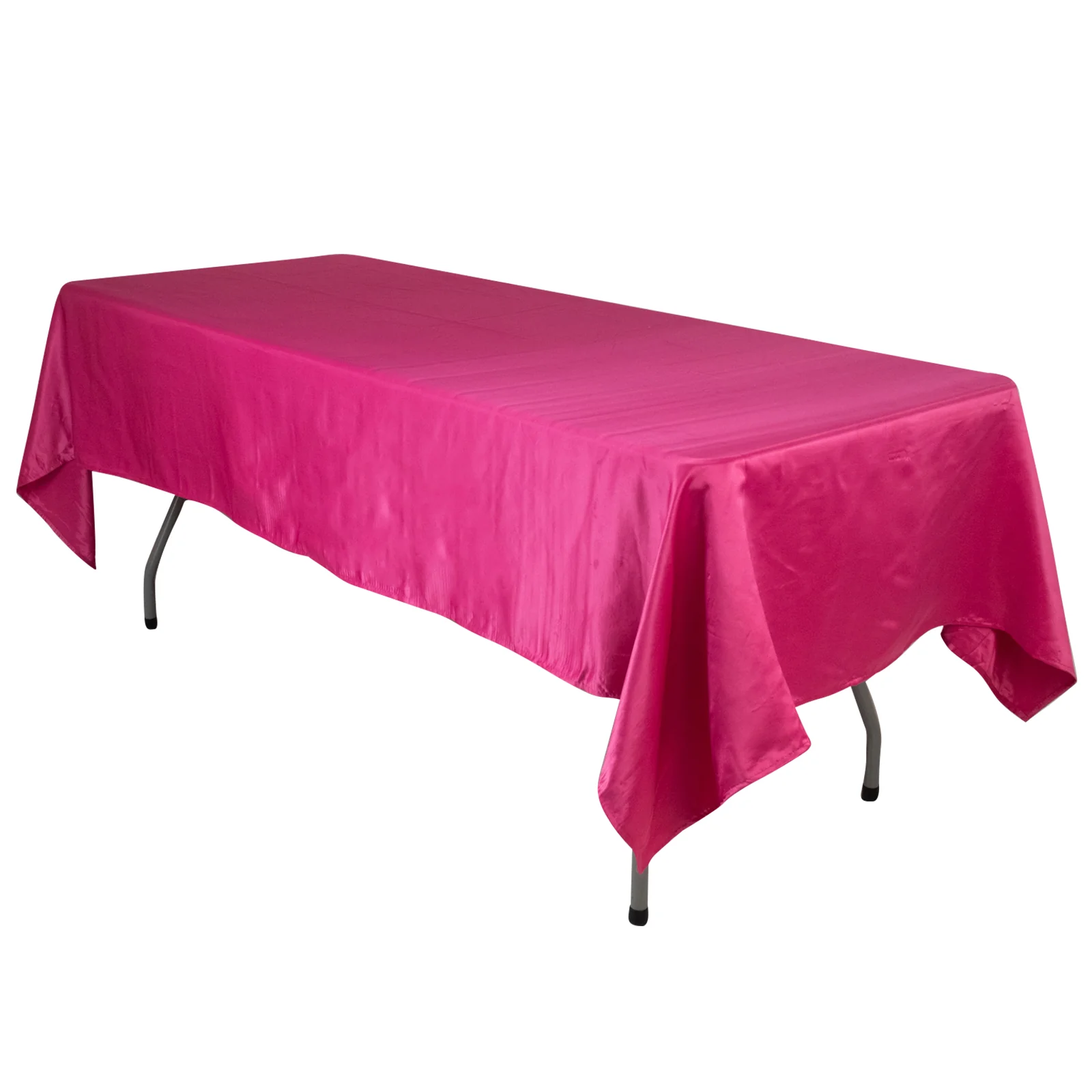 Lamour Satin Rectangle Tablecloth 60"x102" Fuchsia - Wrinkle Resistant Table Cover - Image 3
