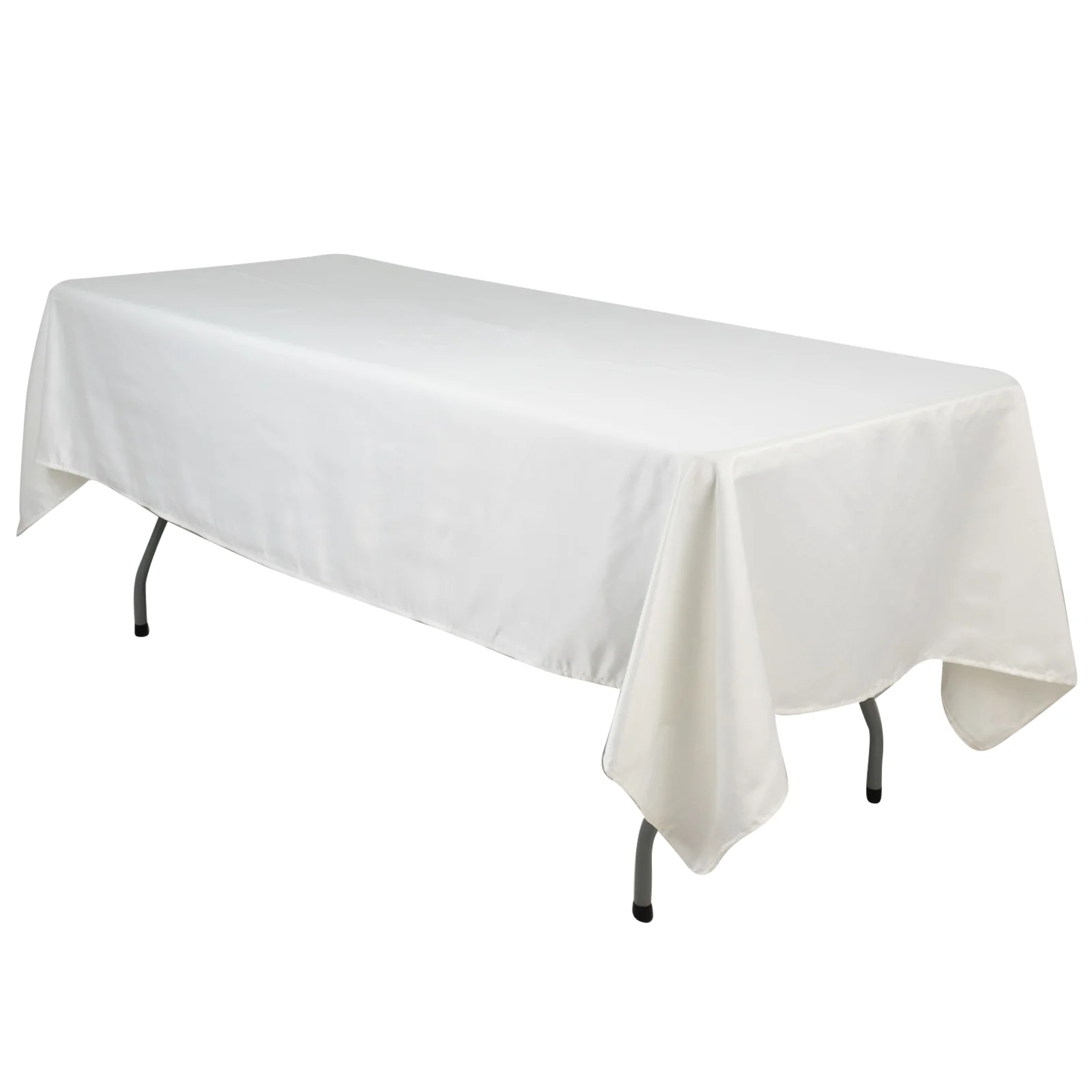 Lamour Satin Rectangle Tablecloth 60"x102" Ivory - Wrinkle Resistant Table Cover - Image 3