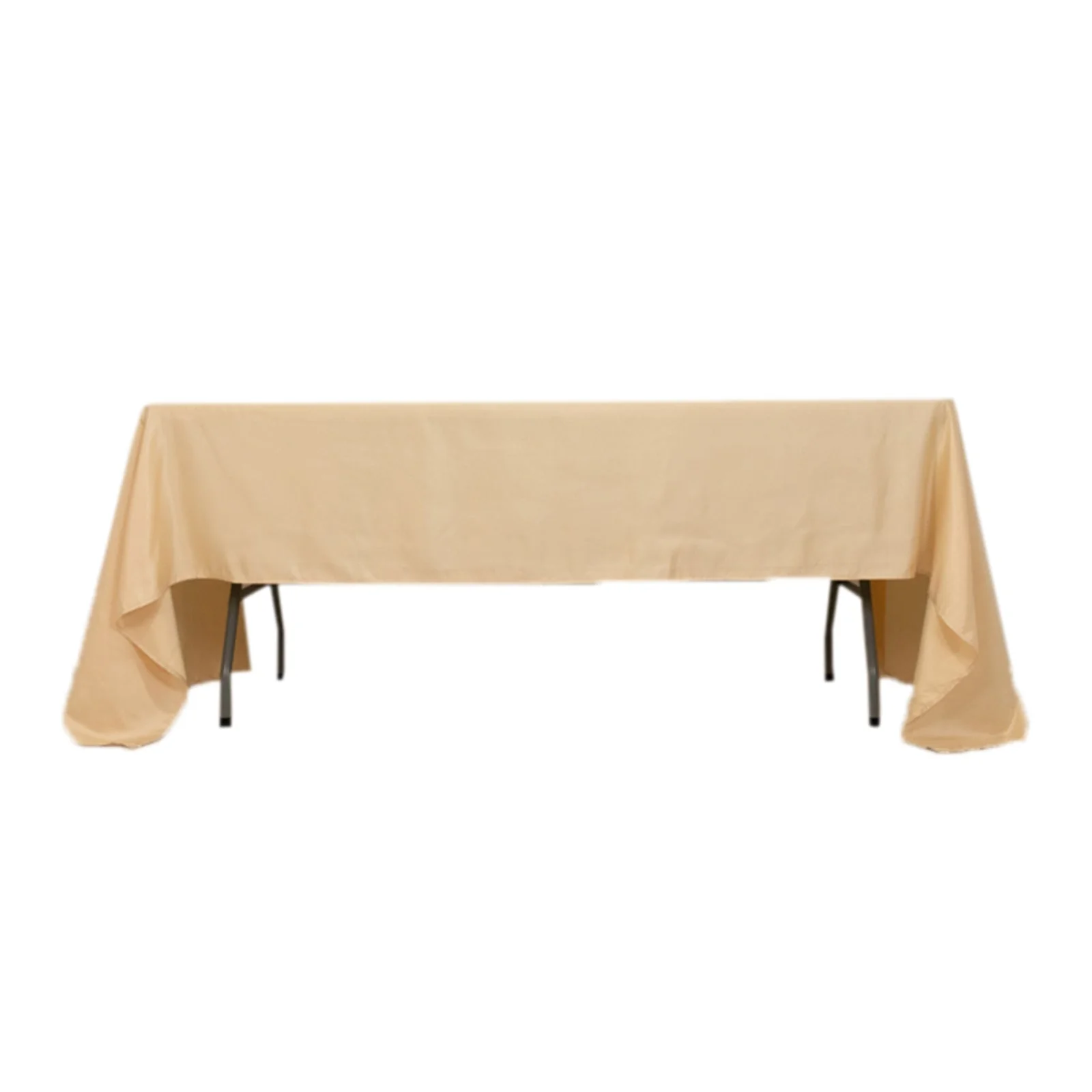 Lamour Satin Rectangle Tablecloth 60"x126" Beige - Fade & Wrinkle-Resistant Table Cover - Image 6
