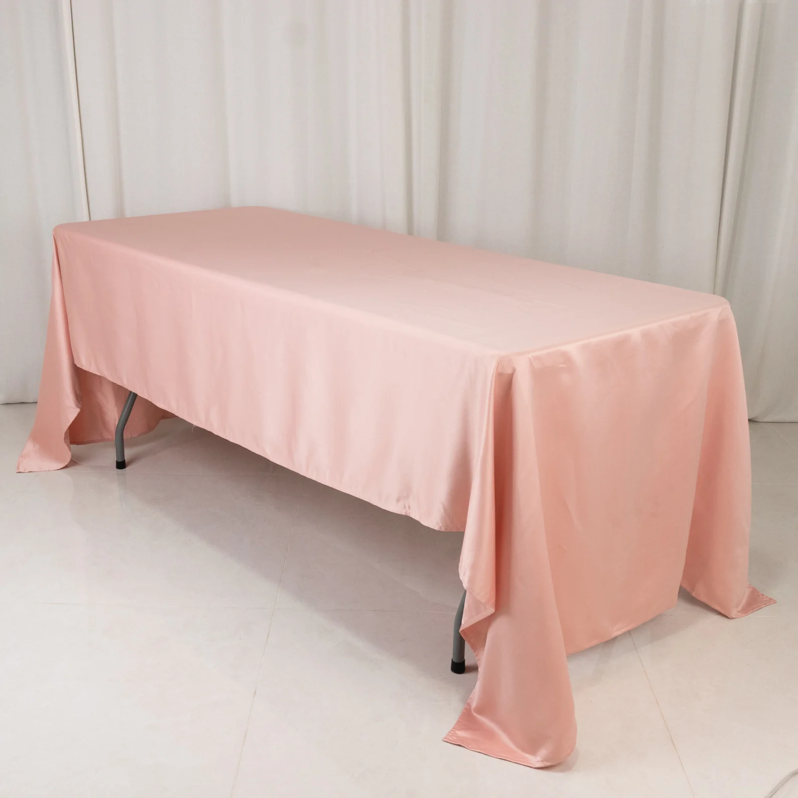 Lamour Satin Rectangle Tablecloth 60"x126" Dusty Rose - Fade & Wrinkle-Resistant Table Cover