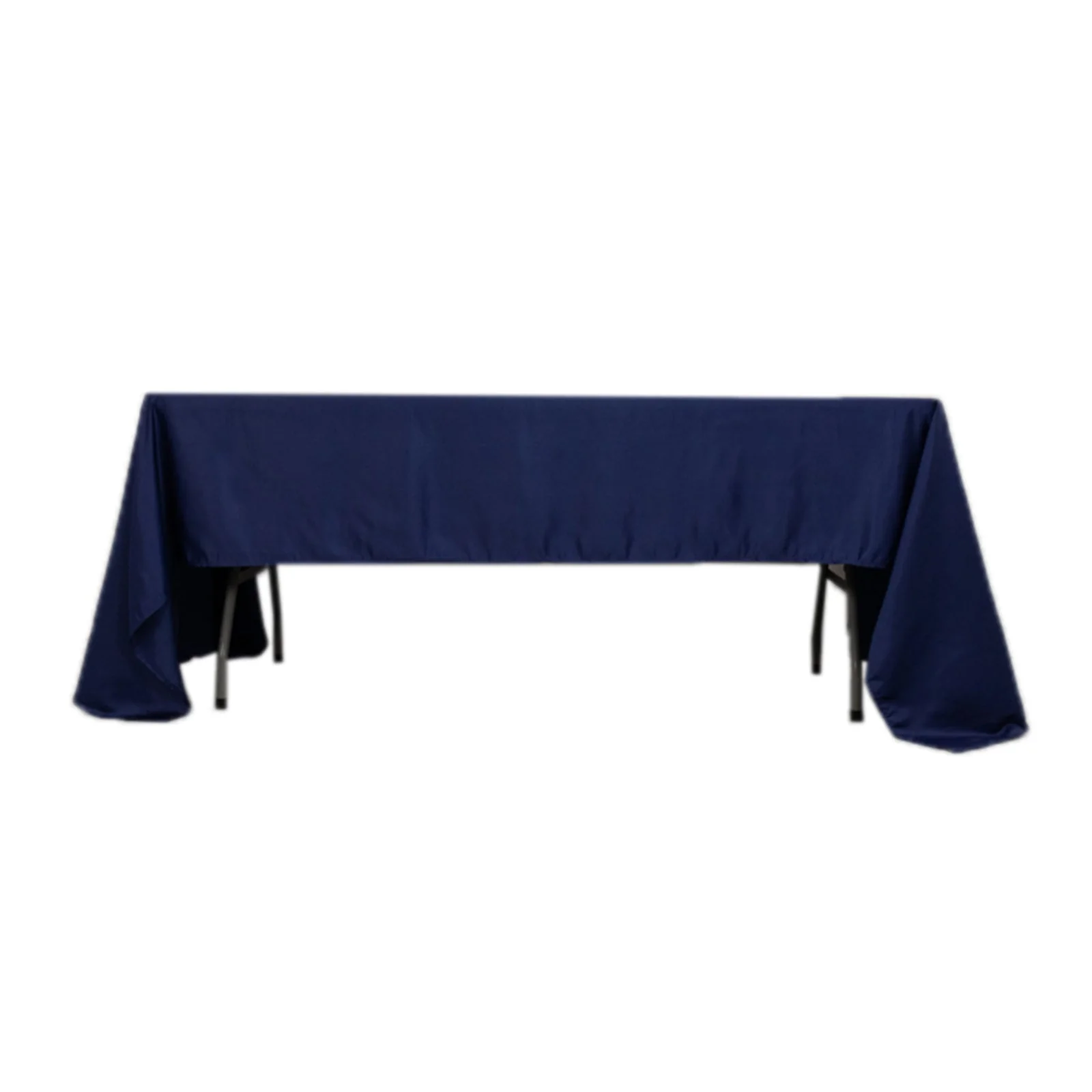 Lamour Satin Rectangle Tablecloth 60"x126" Navy Blue - Fade & Wrinkle-Resistant Table Cover - Image 6