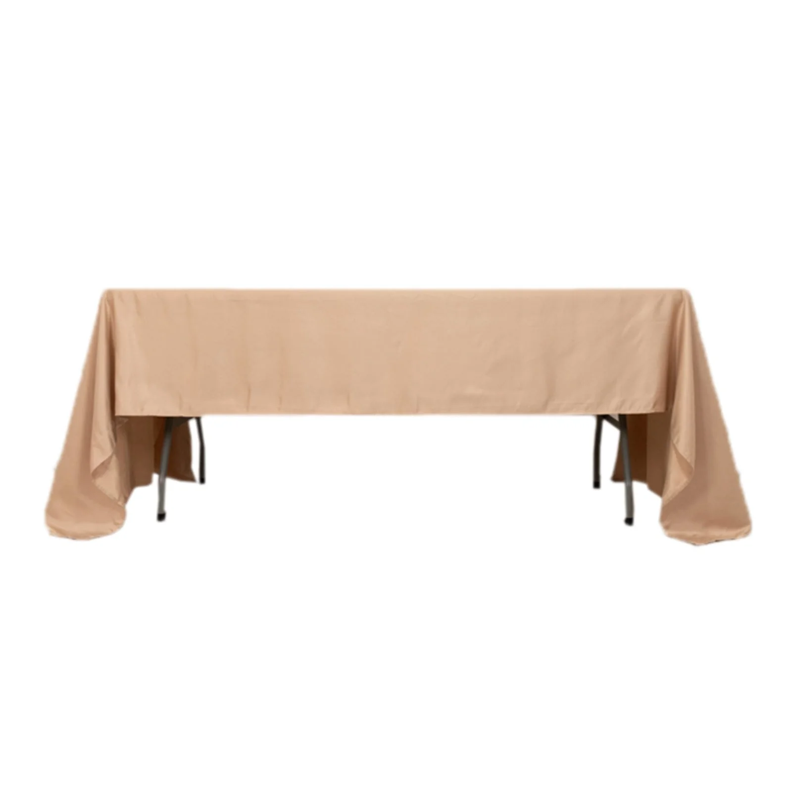 Lamour Satin Rectangle Tablecloth 60"x126" Nude - Fade & Wrinkle-Resistant Table Cover - Image 6