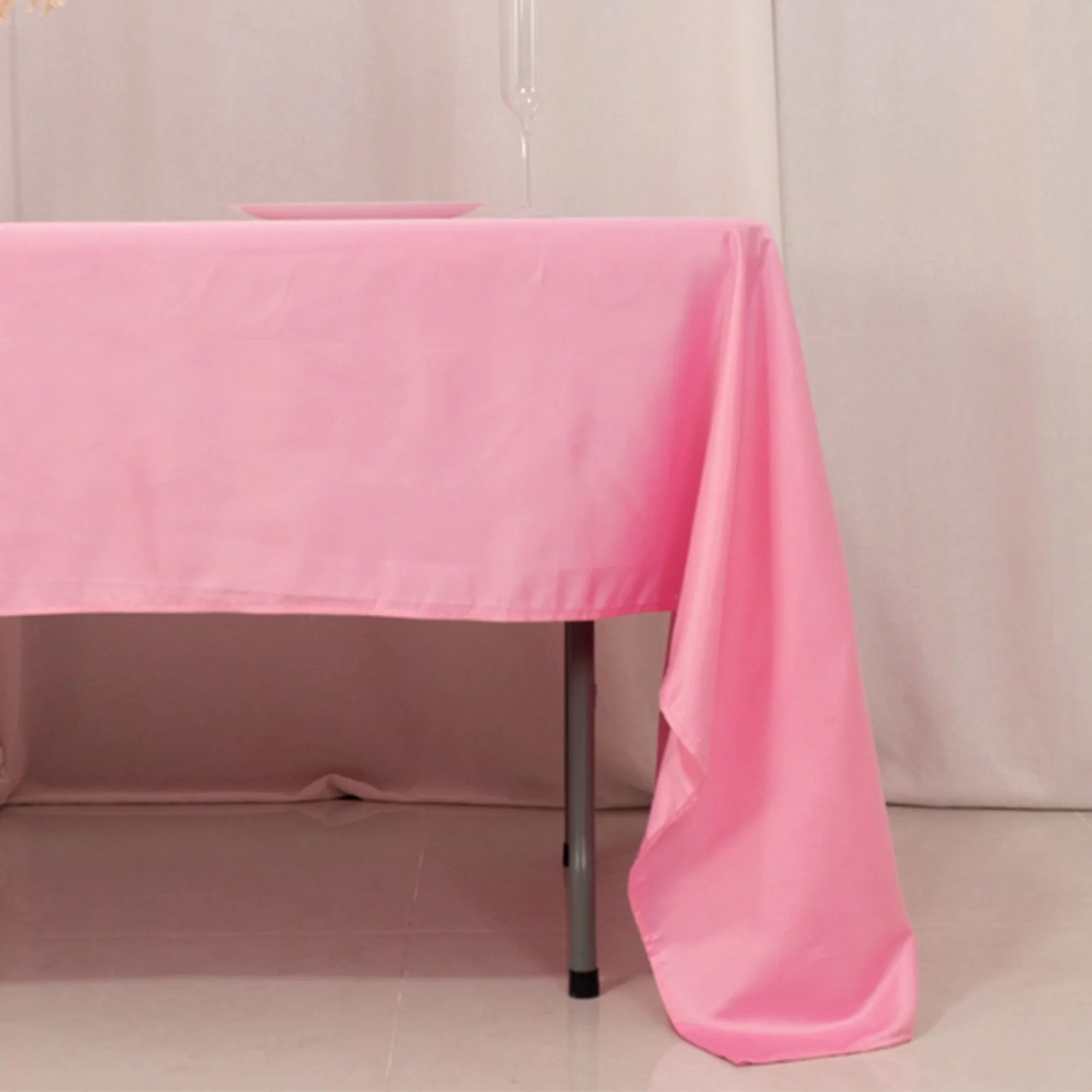 Lamour Satin Rectangle Tablecloth 60"x126" Pink - Fade & Wrinkle-Resistant Table Cover - Image 2