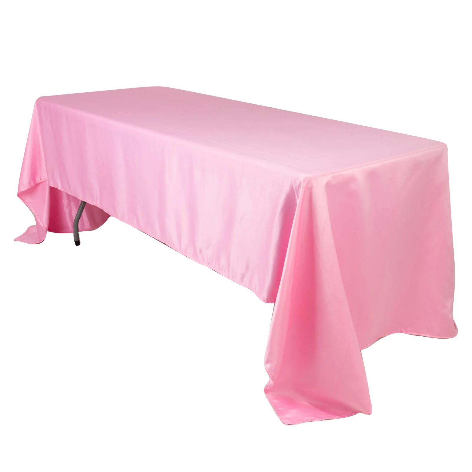 Lamour Satin Rectangle Tablecloth 60"x126" Pink - Fade & Wrinkle-Resistant Table Cover - Image 3