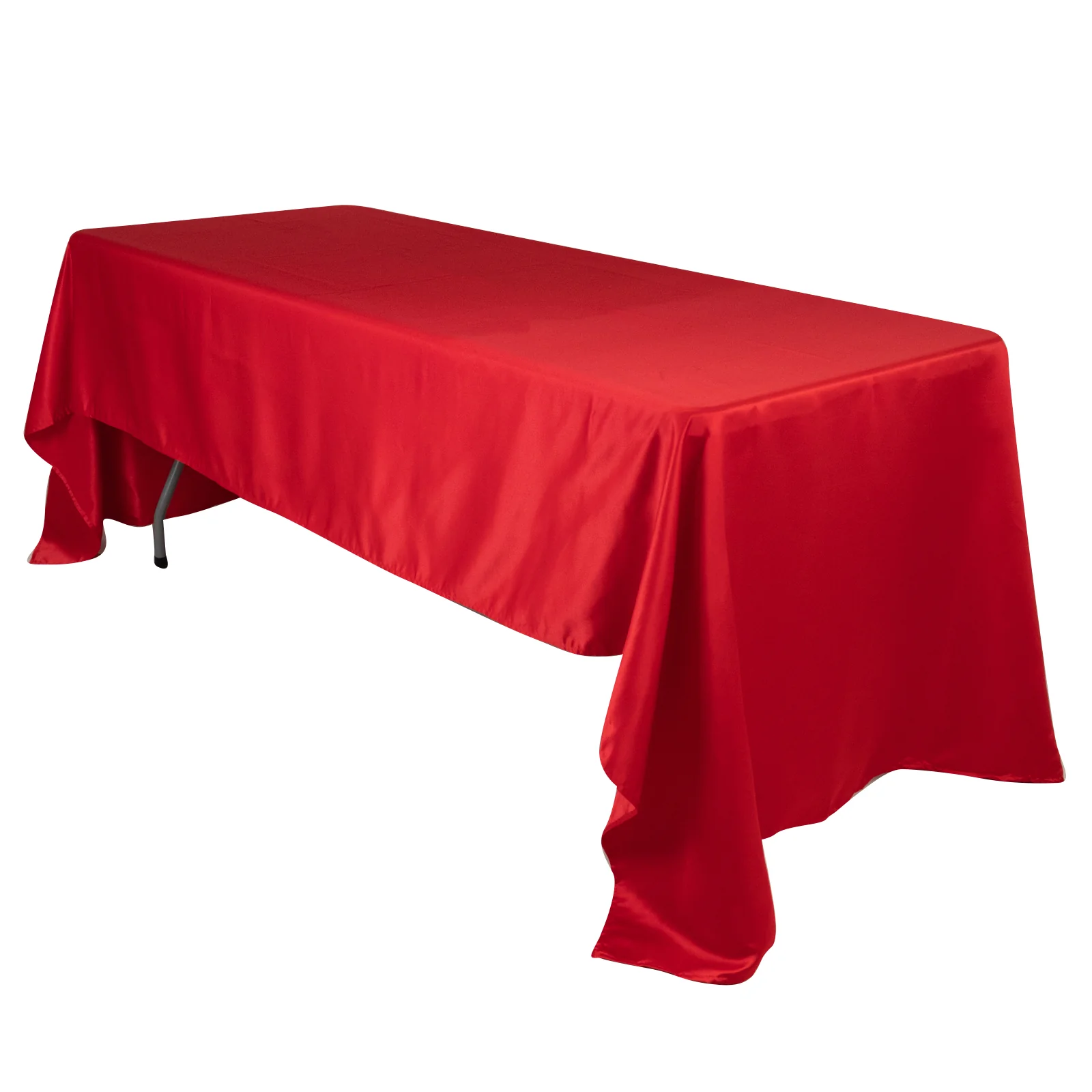 Lamour Satin Rectangle Tablecloth 60"x126" Red - Fade & Wrinkle-Resistant Table Cover - Image 3
