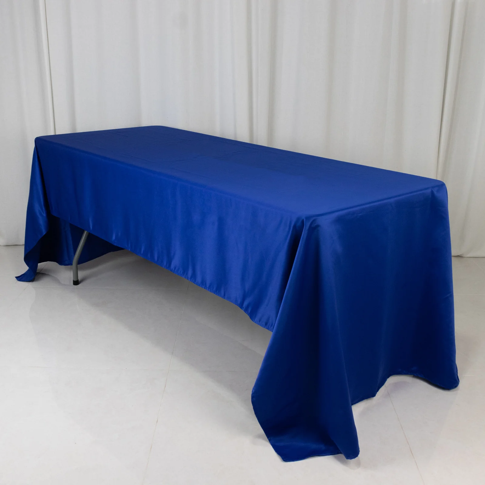 Lamour Satin Rectangle Tablecloth 60"x126" Royal Blue - Fade & Wrinkle-Resistant Table Cover