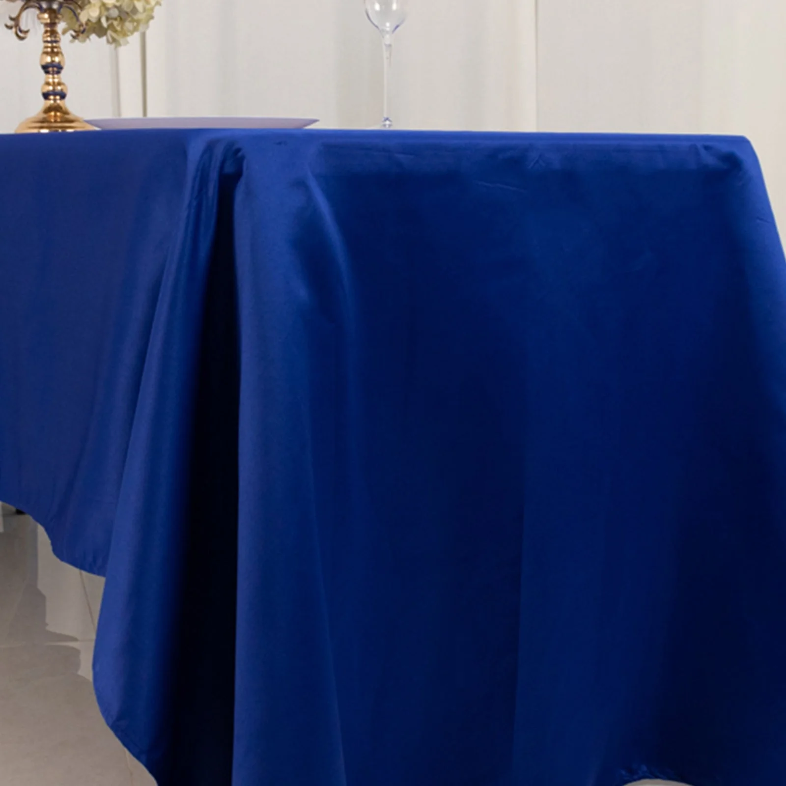 Lamour Satin Rectangle Tablecloth 60"x126" Royal Blue - Fade & Wrinkle-Resistant Table Cover - Image 4