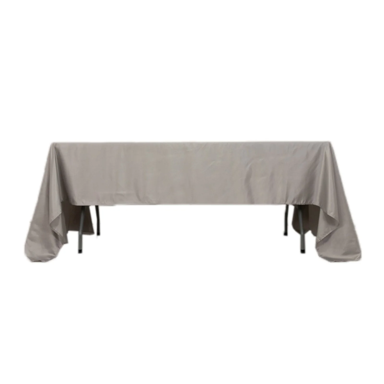 Lamour Satin Rectangle Tablecloth 60"x126" Silver - Fade & Wrinkle-Resistant Table Cover - Image 7