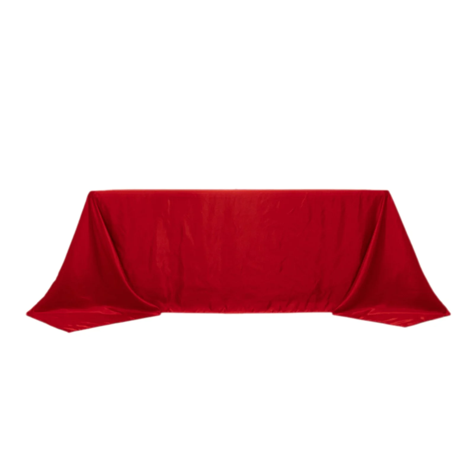 Lamour Satin Rectangle Tablecloth 90"x132" Red - Seamless Table Cover - Image 6