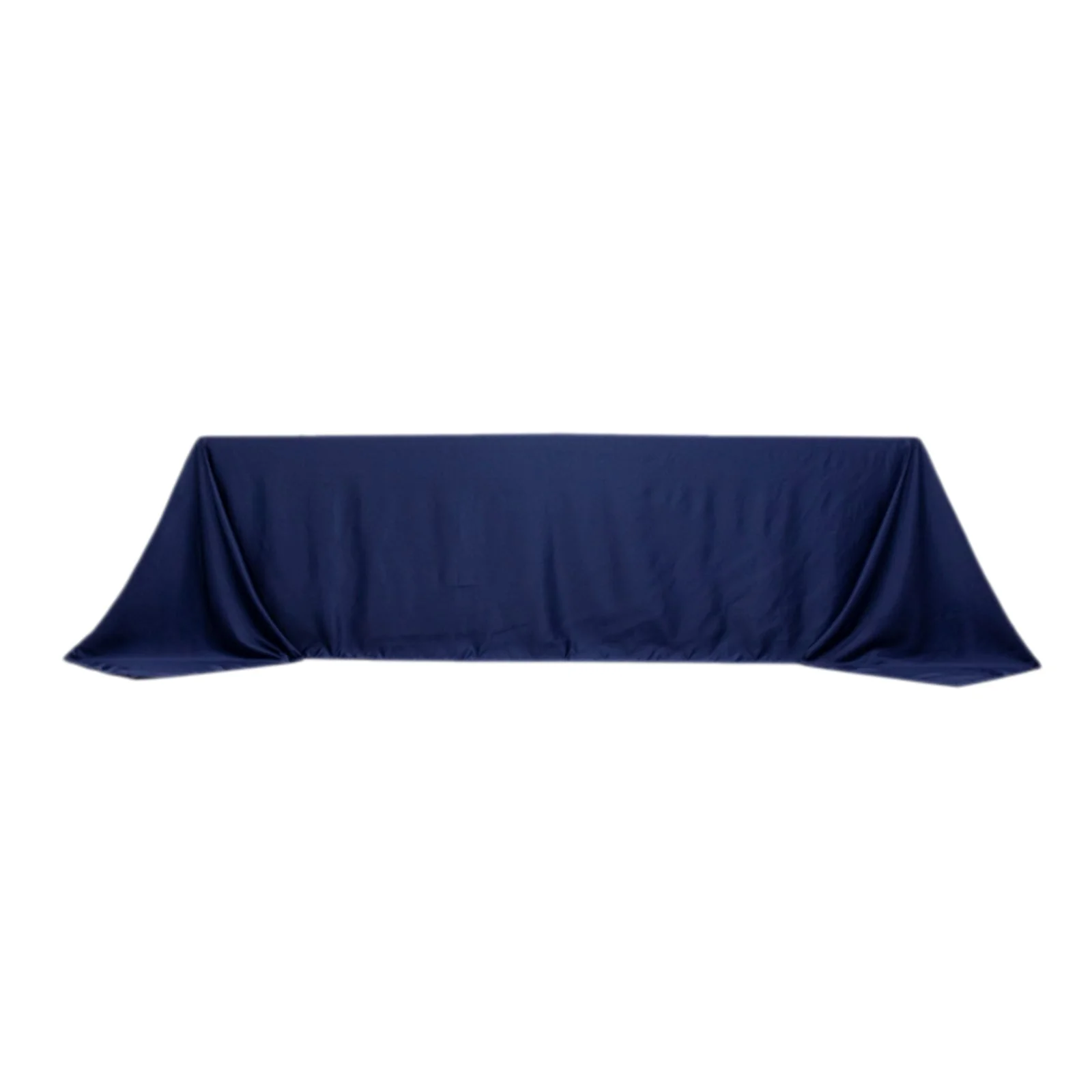 Lamour Satin Rectangle Tablecloth 90"x156" Navy Blue - Soft Sheen Seamless Table Cover - Image 3