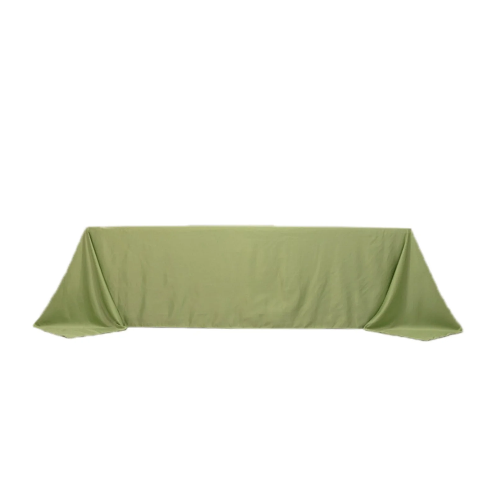 Lamour Satin Rectangle Tablecloth 90"x156" Sage Green - Soft Sheen Seamless Table Cover - Image 8