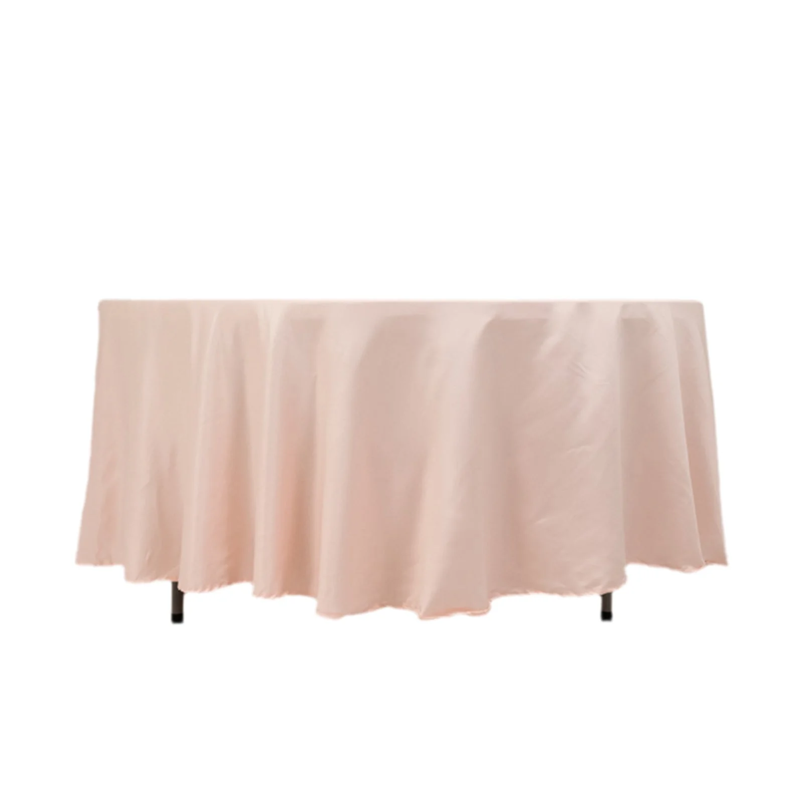 Lamour Satin Round Tablecloth 108" Blush - Soft Tempered Sheen Table Cover - Image 7