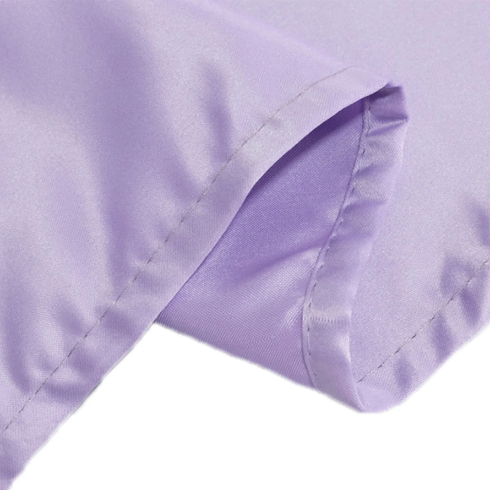 Lamour Satin Round Tablecloth 120" Lavender Lilac - Seamless Table Cover - Image 7